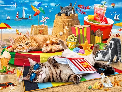 Rompecabezas de 300 piezas para adultos, rompecabezas de 300 piezas para niños de 6 a 8 años, 8 a 10, 10 a 12 años, vacaciones en la playa
