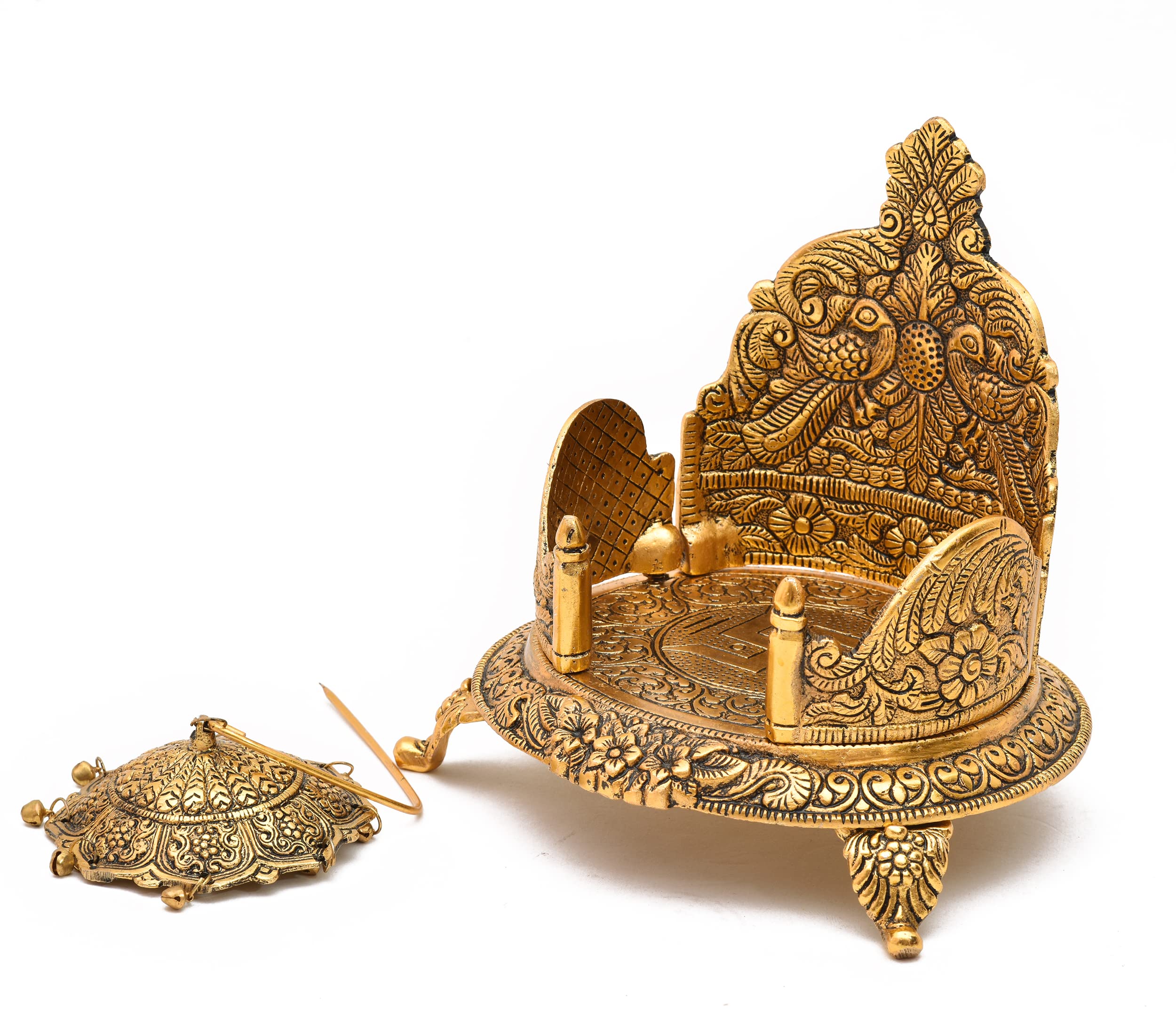 Gold Pooja Jhula Swing - Ladoo Gopal Singhasan -6