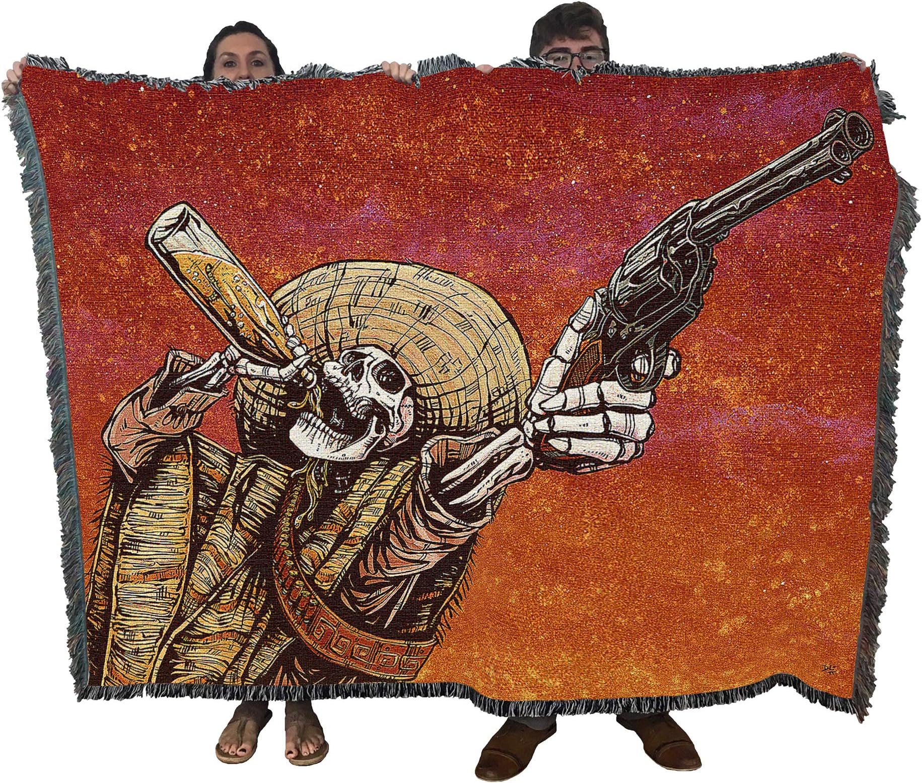 Pure Country WeaversShot for Shot Skeleton Blanket by David Lozeau - Gift Fantasy Tapestry Throw Woven from Cotton - Made in The USA (72x54)
