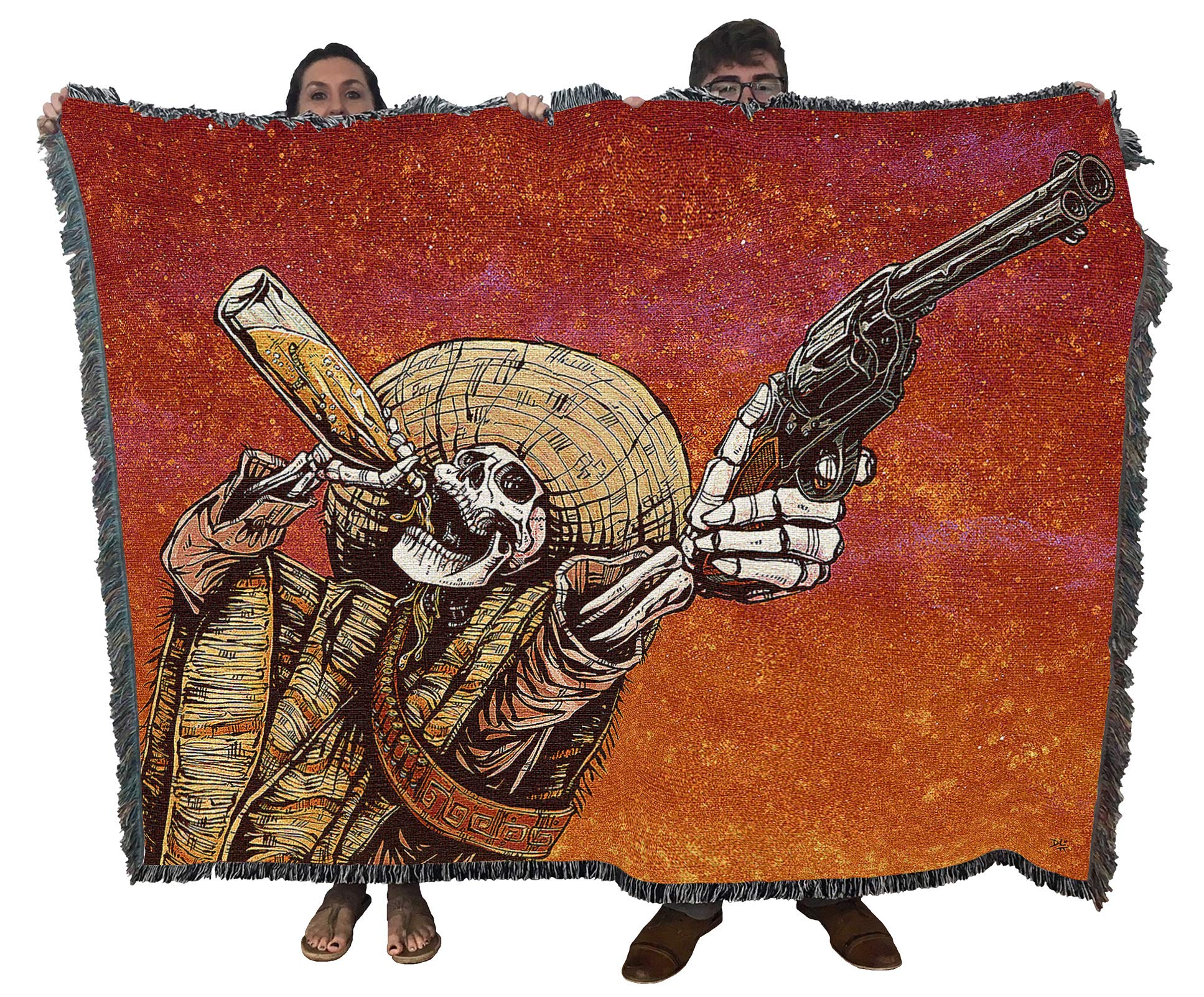 Pure Country WeaversShot for Shot Skeleton Blanket by David Lozeau - Gift Fantasy Tapestry Throw Woven from Cotton - Made in The USA (72x54)