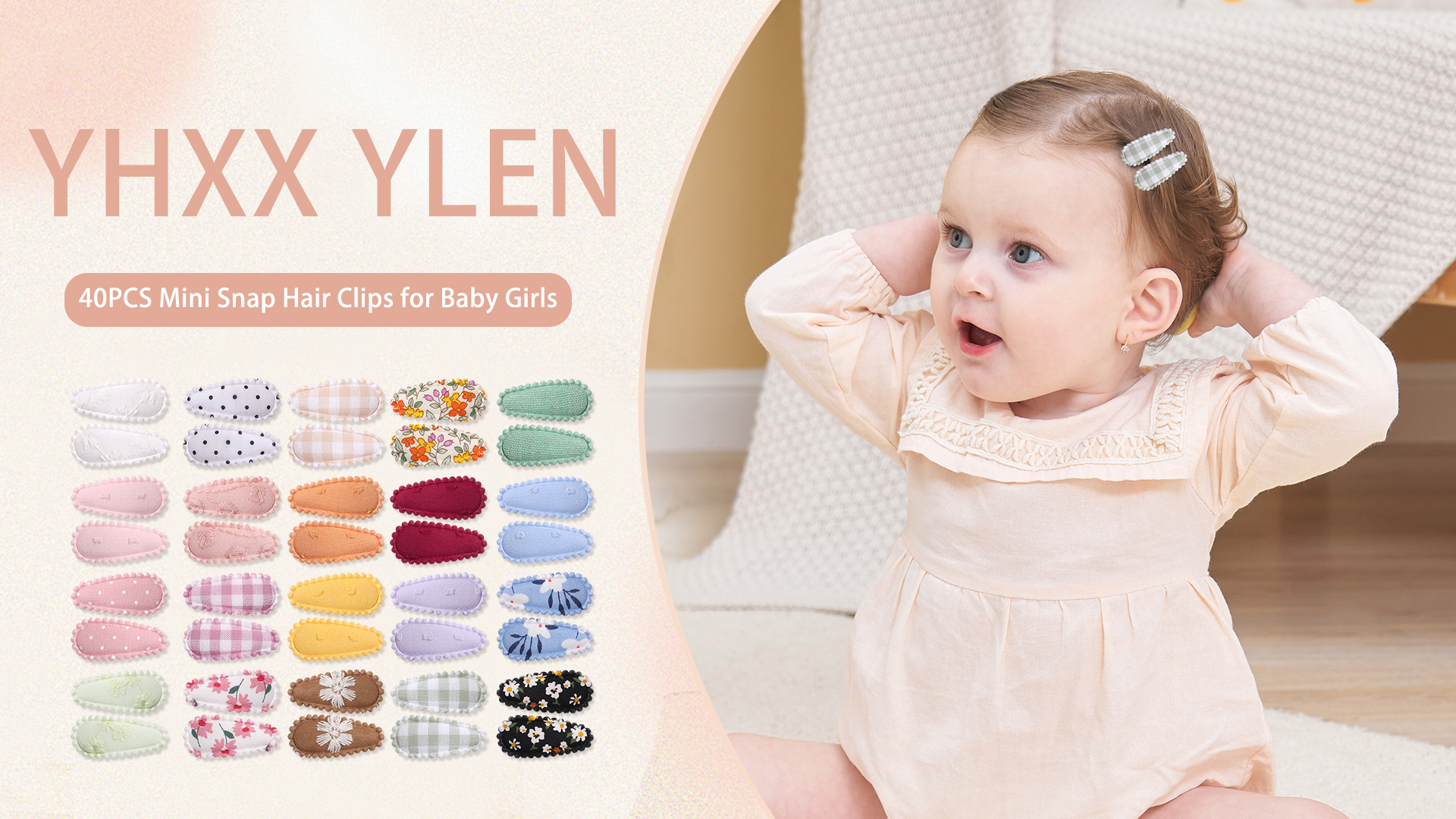 20 Pcs Sequins Hair Clips For Girls - Star & Heart Design, Snap Clips For Toddlers & Babies - View #3