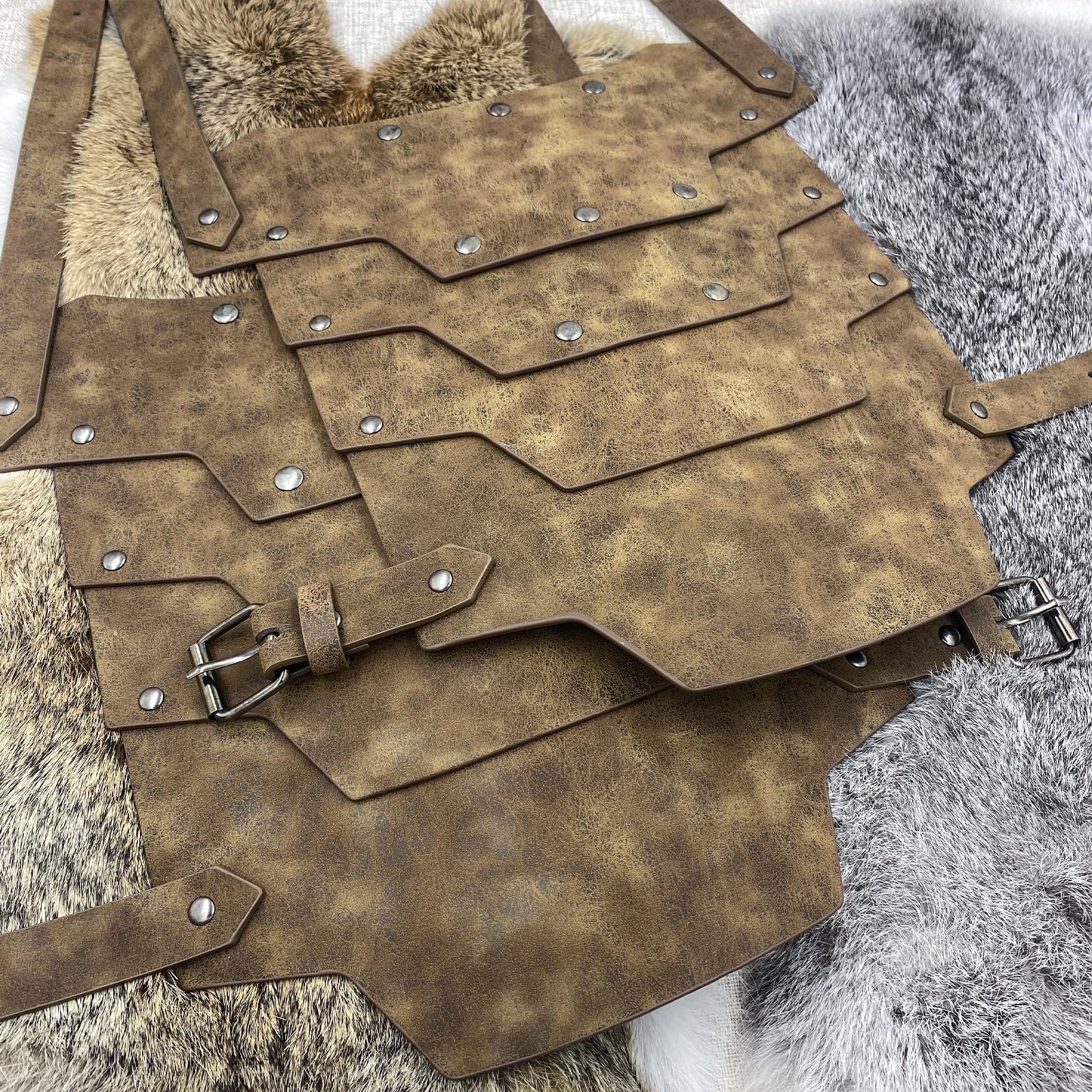 HiiFeuer Mittelalterlicher Kunstleder-schulterschutz, Vintage-Söldner-Ritter-Schulterpanzerung für LARP Cosplay Ren Faire Karneval