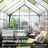 Outsunny 6 x 8ft Serre en Polycarbonate Porte Coulissante Gris - 4