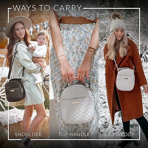 Miniatura 4 de Luli Bebe Monaco - Bolsa de almuerzo aislada para mujer, con correa para el hombro, para comida y aperitivos, Ébano negro