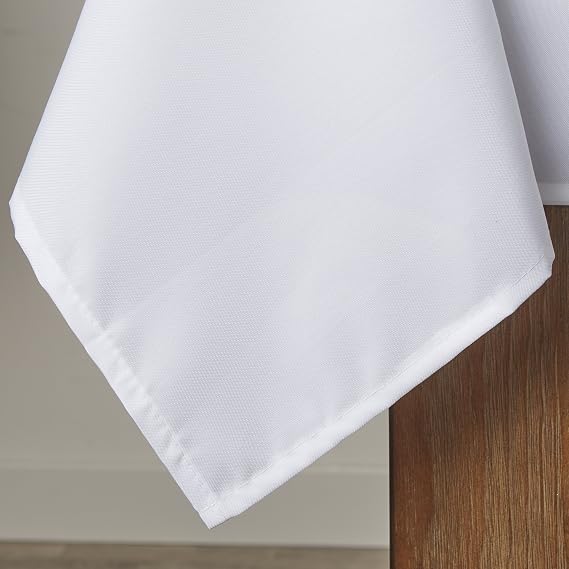 Violet Linen Solid Liner Oblong/Rectangle Tablecloth, 60 x 176, White