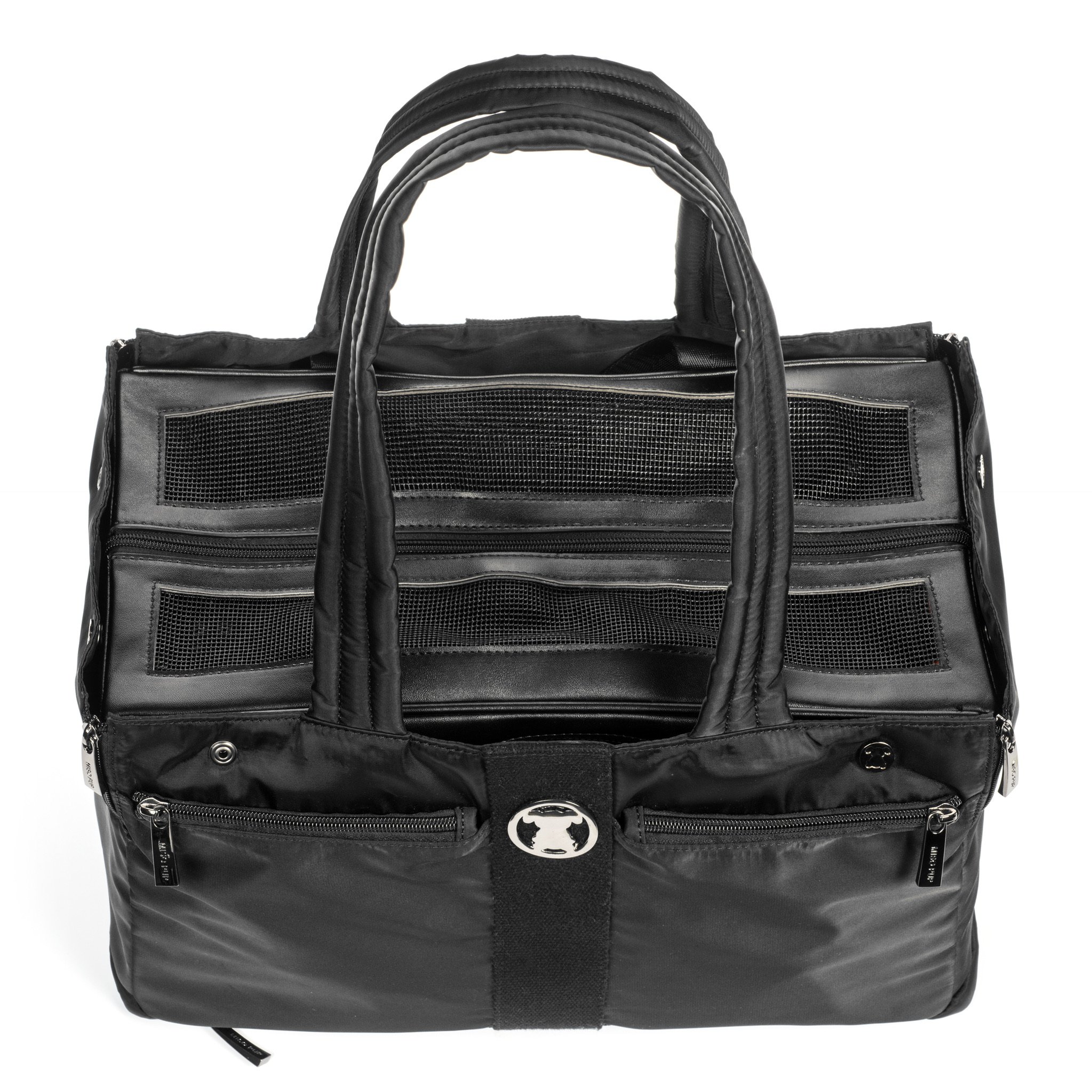 Negro Timeless Intercambiable Airline Aprobado Pet Carrier Combo con Bolsillos para Perros pequeños (Pet Carrier Base & Shell Tote)