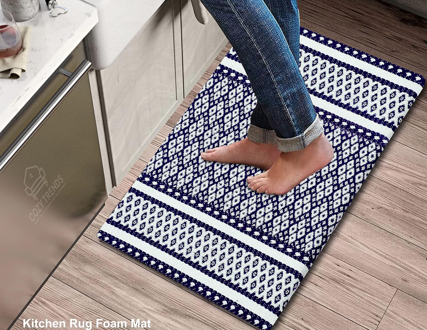 Kitchen Mat Cushioned Anti-Fatigue Kitchen Rug, Waterproof Non-Slip Kitchen Mats and Rugs Heavy Duty Comfort Foam Rug for Kitchen, Floor Home, Office, Sink, Laundry (Graphite, 18''x30'')