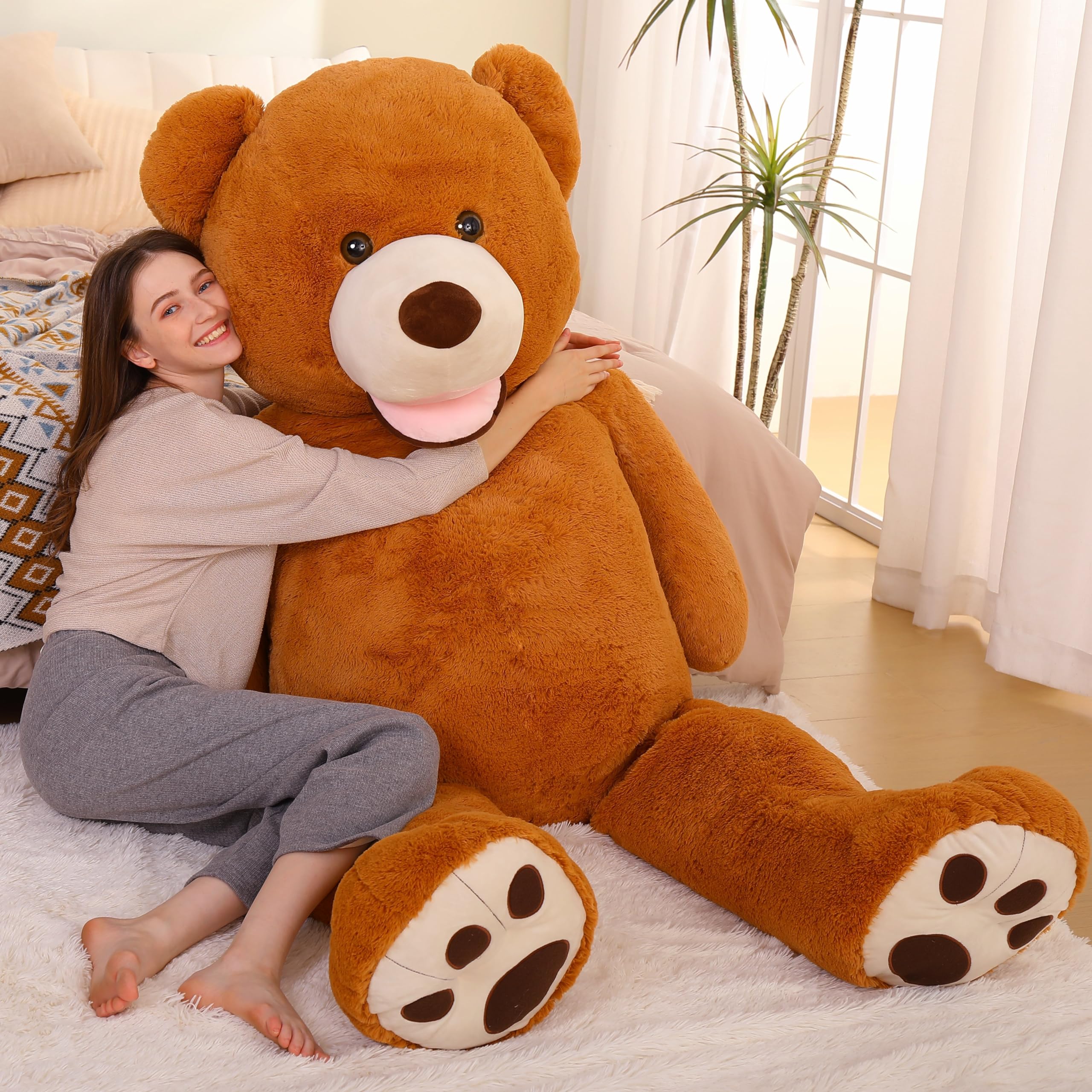 MorisMosGiant Teddy Bear Plush 5 Feet, Large Teddy Bears Stuffed Animals for Girlfriend Boyfriend, 5 Foot Life Size Bear Gifts for Valentine's Day, Baby Shower, Birthday