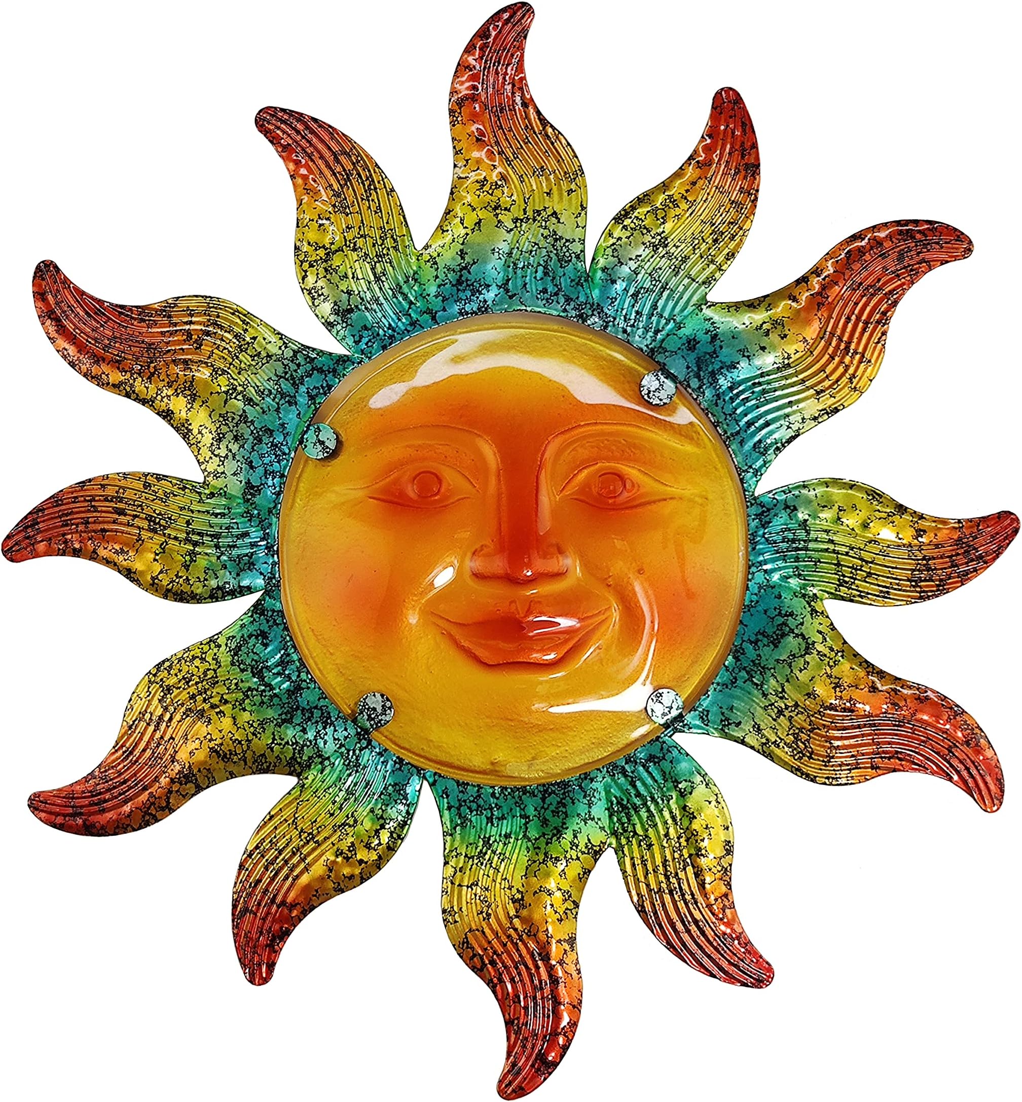 JOYBee Metal Sun Face Wall Art Decor-Sunface all Decor-Home Decor Artistic Sun Face Metal Wall Sculpture for Indoors or Outdoors Kitchen Farmhouse patio porch (13.25 * 12.5inch)