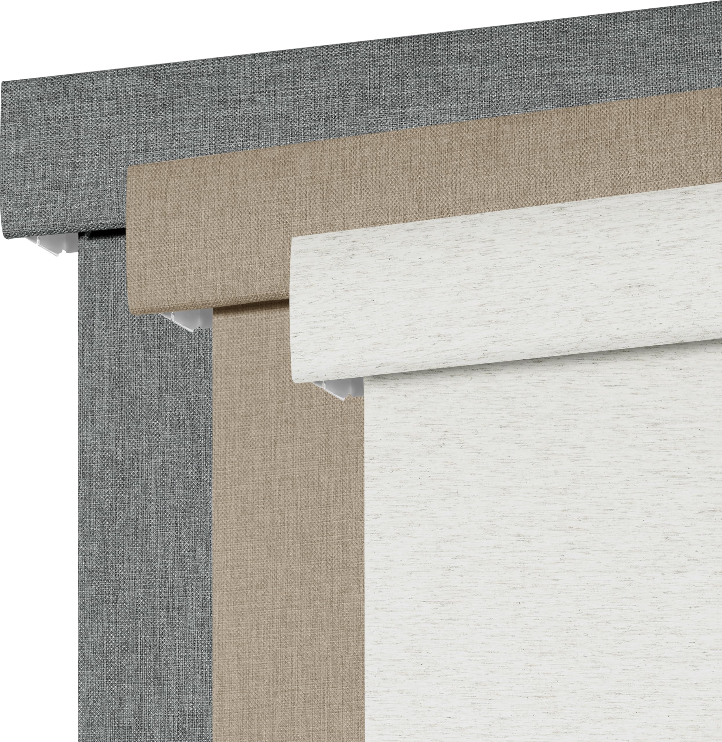 Boolegon Light Filtering Roller Blinds for Windows, Cordless Roller Shades With Valance (Free Blackout Strip Included), Thermal Insulated Linen Fabric