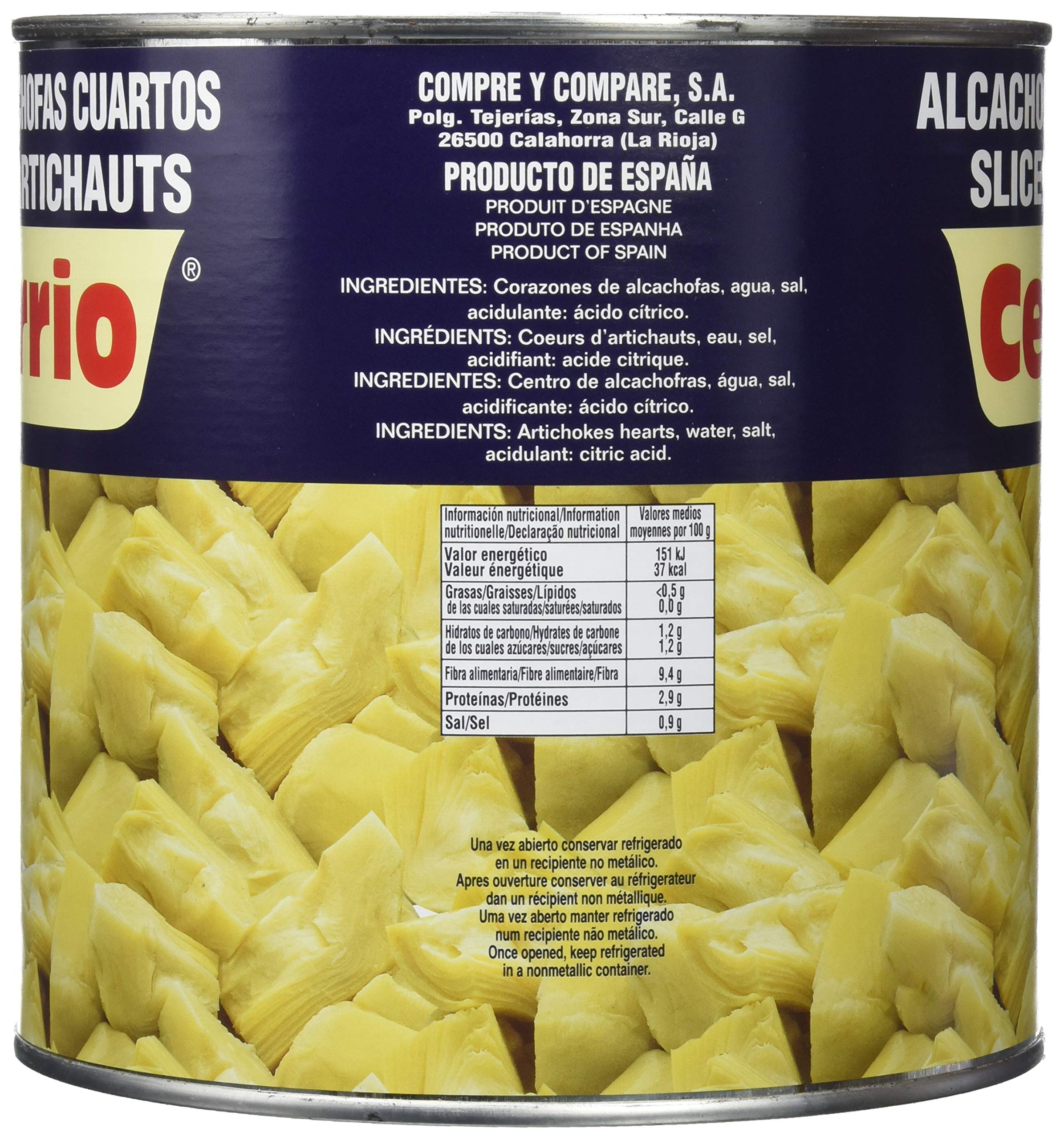 Celorrio 50 - 50033 Corazon Alcachofa Trozos Cocida Ii Lata - 3 kg