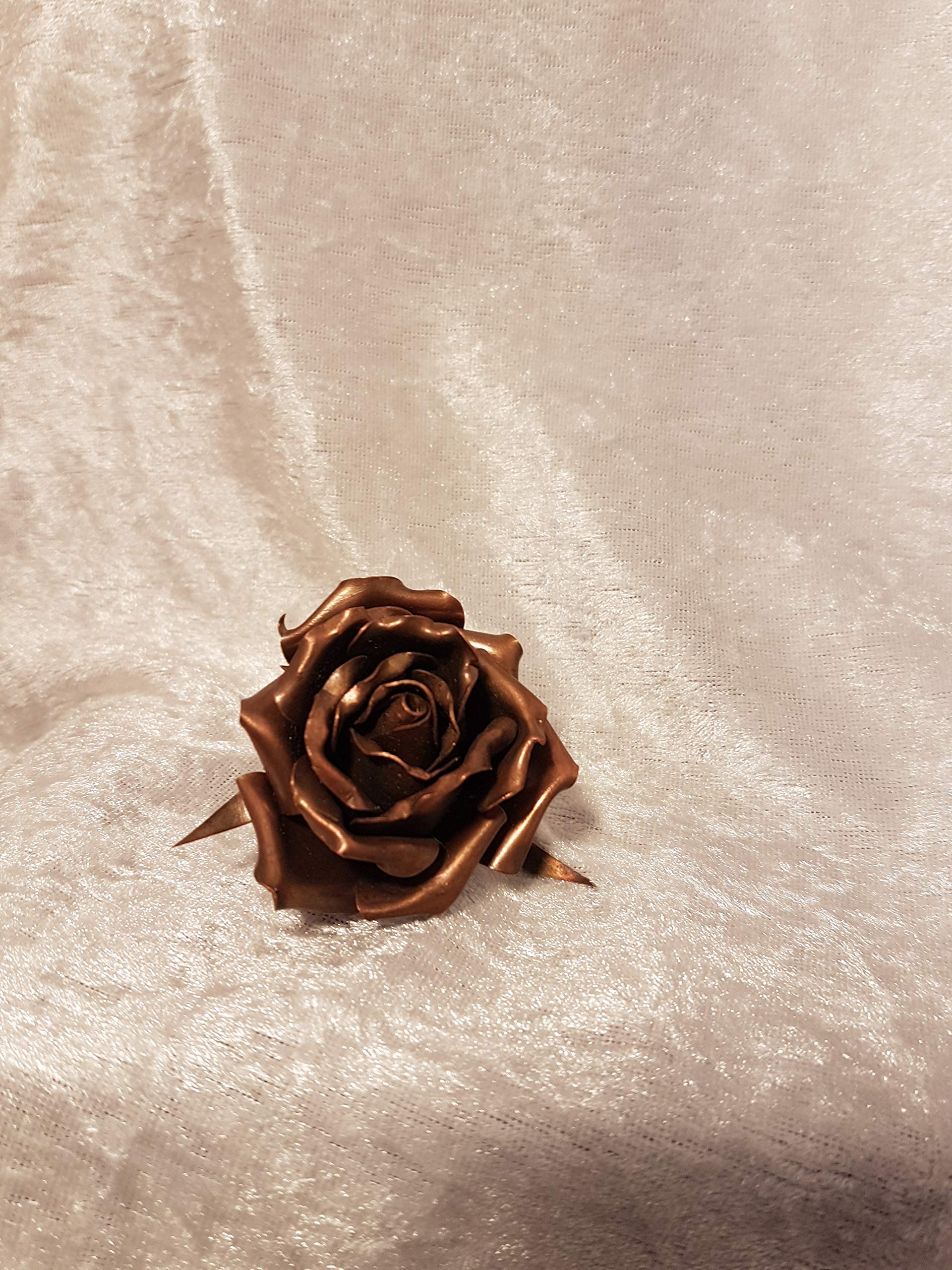 Rose aus Kupfer, Kupferrose ohne Stiel, Kunsthandwerk