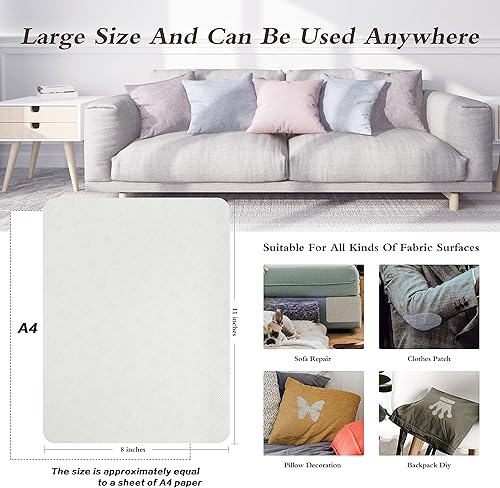 Miniatura 4 de KING MOUNTAIN Parches de reparación de lino fino, parches de tela de lino autoadhesivos, tamaño extra de 8 x 11 pulgadas, multicolor, se pueden