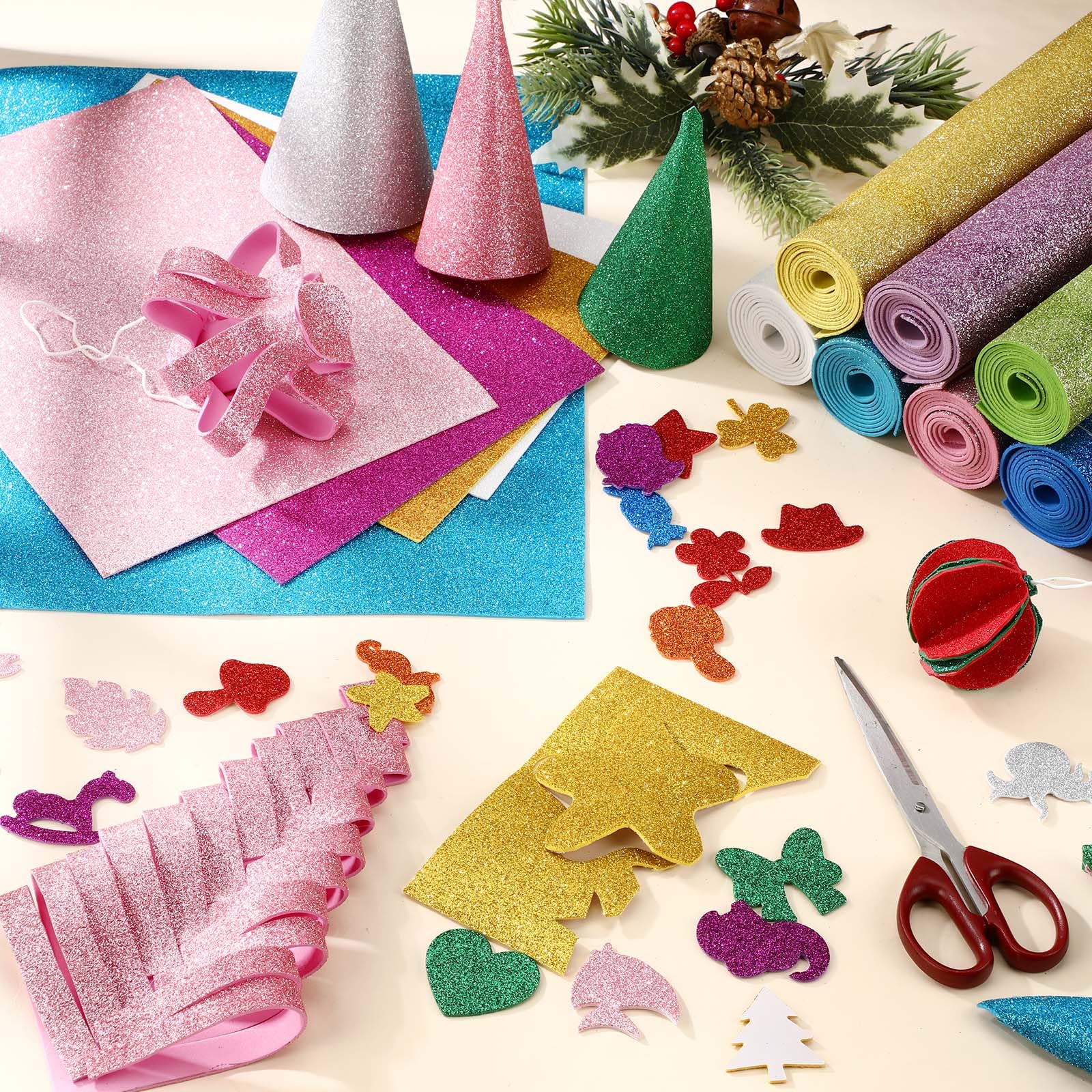 96pcs Foam Sheet Crafts 8.5X 5.5 In 12 Assorted Colors Eva Foam Paper Pieces For Student Classroom Craft DIY Sewing - View #11