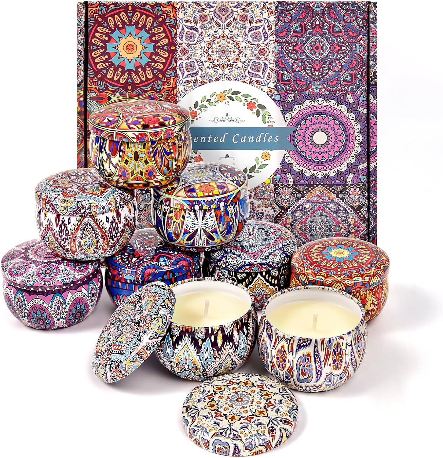 9 Pack Scented Candles Gift Set for Women, 2.5oz Natural Soy Wax Aromatherapy