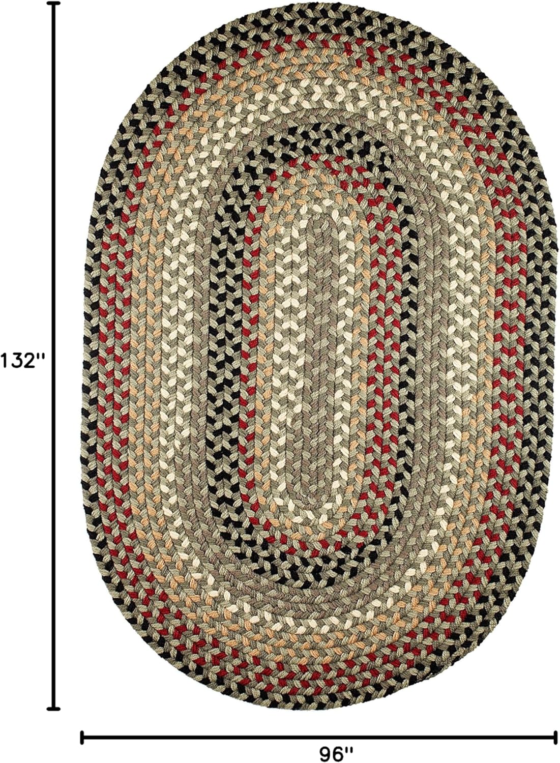 Rhody Rug Middletown Rug, 8 by 11-Inch, Forest Green