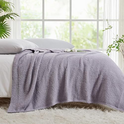 Vista 19 de CYMULA Manta de punto para sofá, color gris oscuro, súper suave, ligera, esponjosa, acogedora, para sofá cama, 50 x 60 pulgadas
