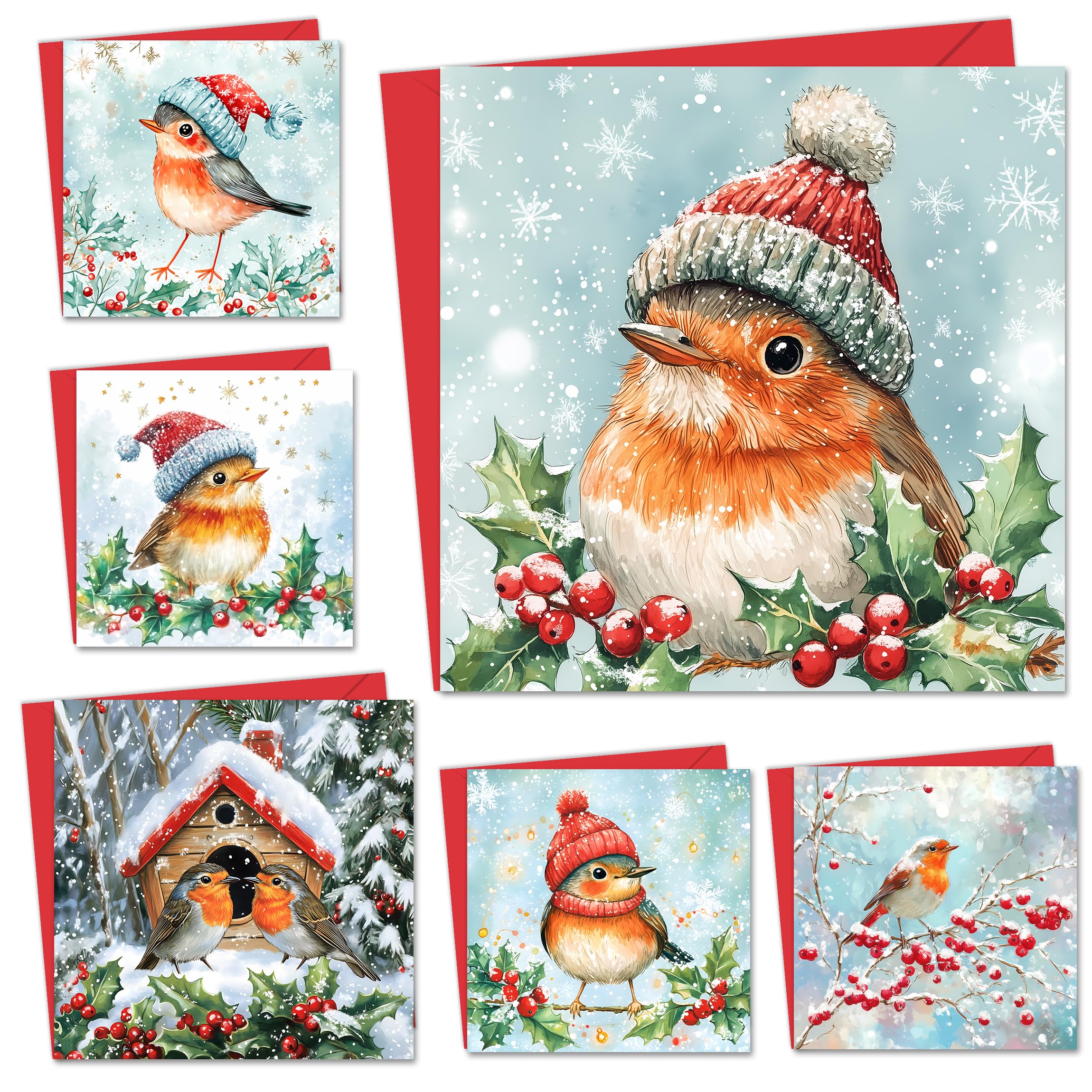 24 Christmas Cards 2024 Multipack with Envelopes, Christmas Cards Pack, Xmas Cards