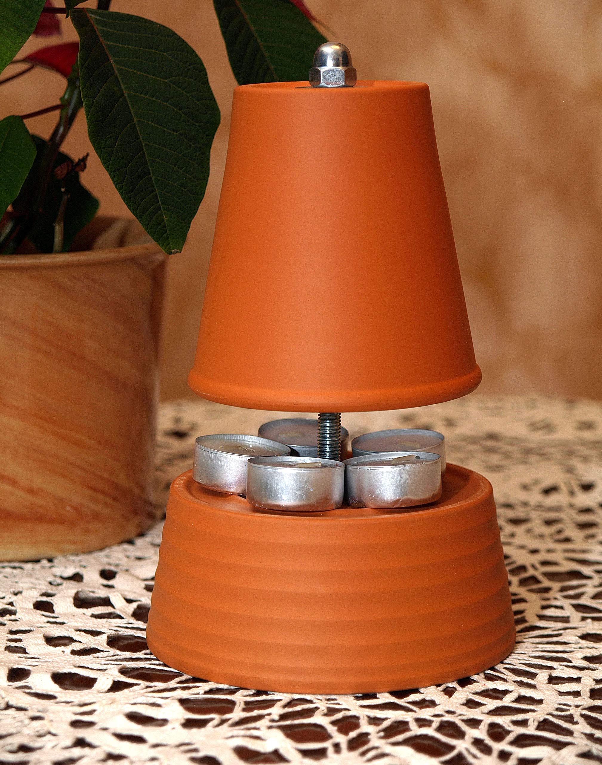▀ Forno tealight ▀ per un massimo di 6 tealights riscaldamento tealight camino repellente per zanzare giardino terrazza candela stufa tavolo camino candele profumate soggiorno decorazione forno