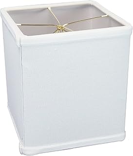 6x6x7 White Square Drum Lampshade Linen - Perfect for small table lamps, desk lamps, and accent lights -Medium, White