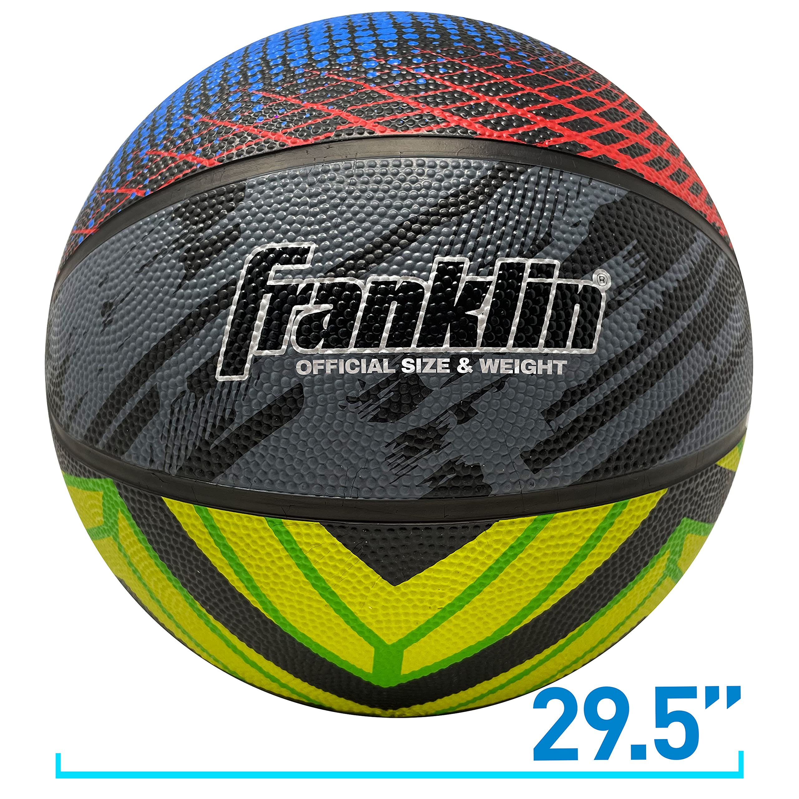 Franklin Sports Mystic Basketball - Official Size Basketball - Indoor + Outdoor Ball - 29.5" Men's Rubber Ball - Air Pump Included
