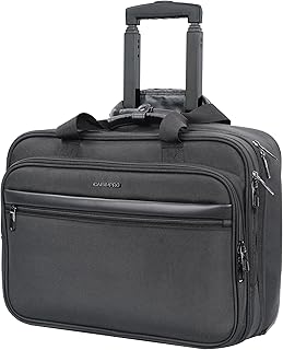 Cabinpro Premium Pilot Case Trolley Water Resistant Multi Compartment Fashion Trolley Laptop Bag for Men, Women on Travel, Business, CP010 (Black)