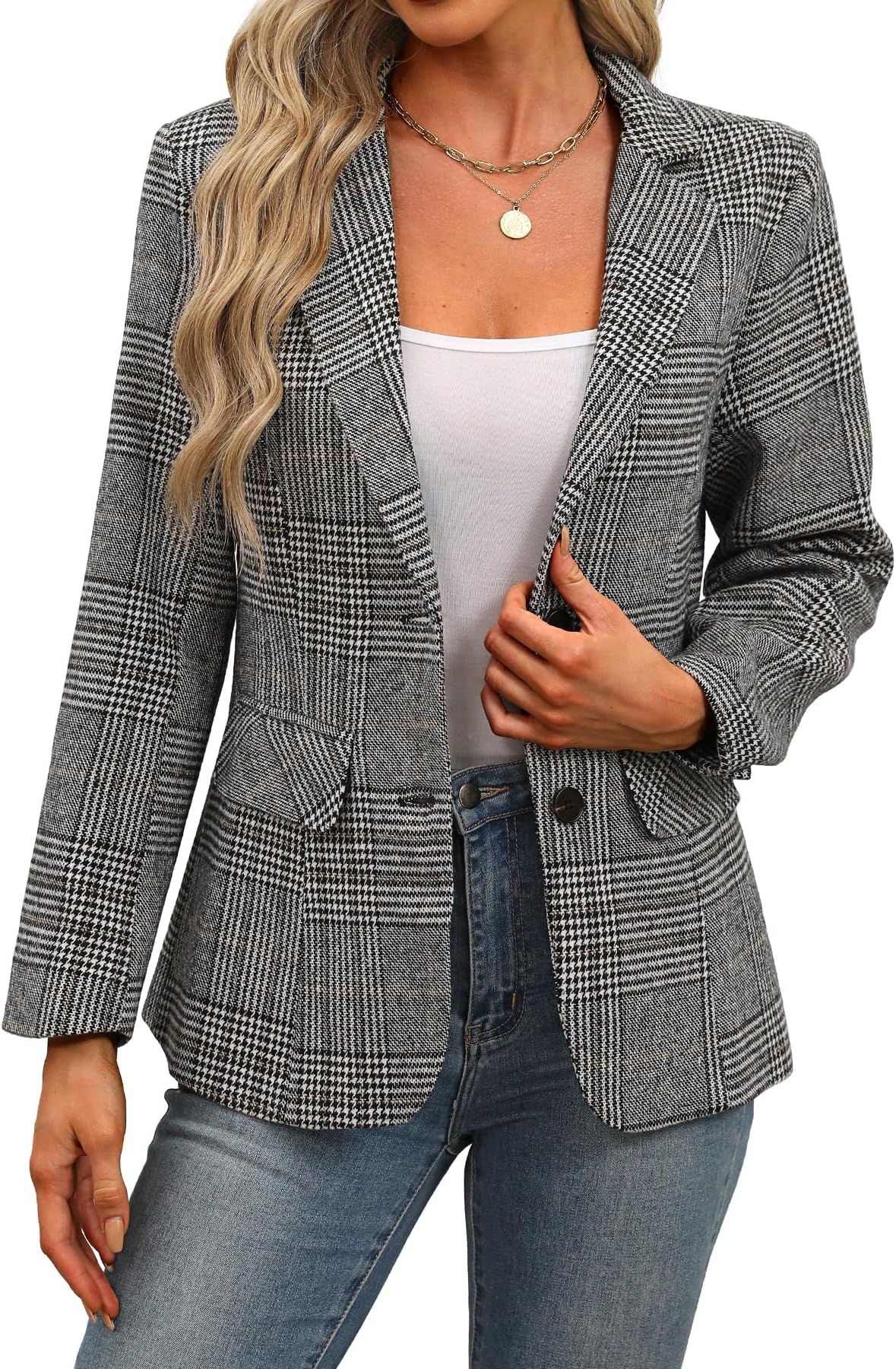 blazer white and black