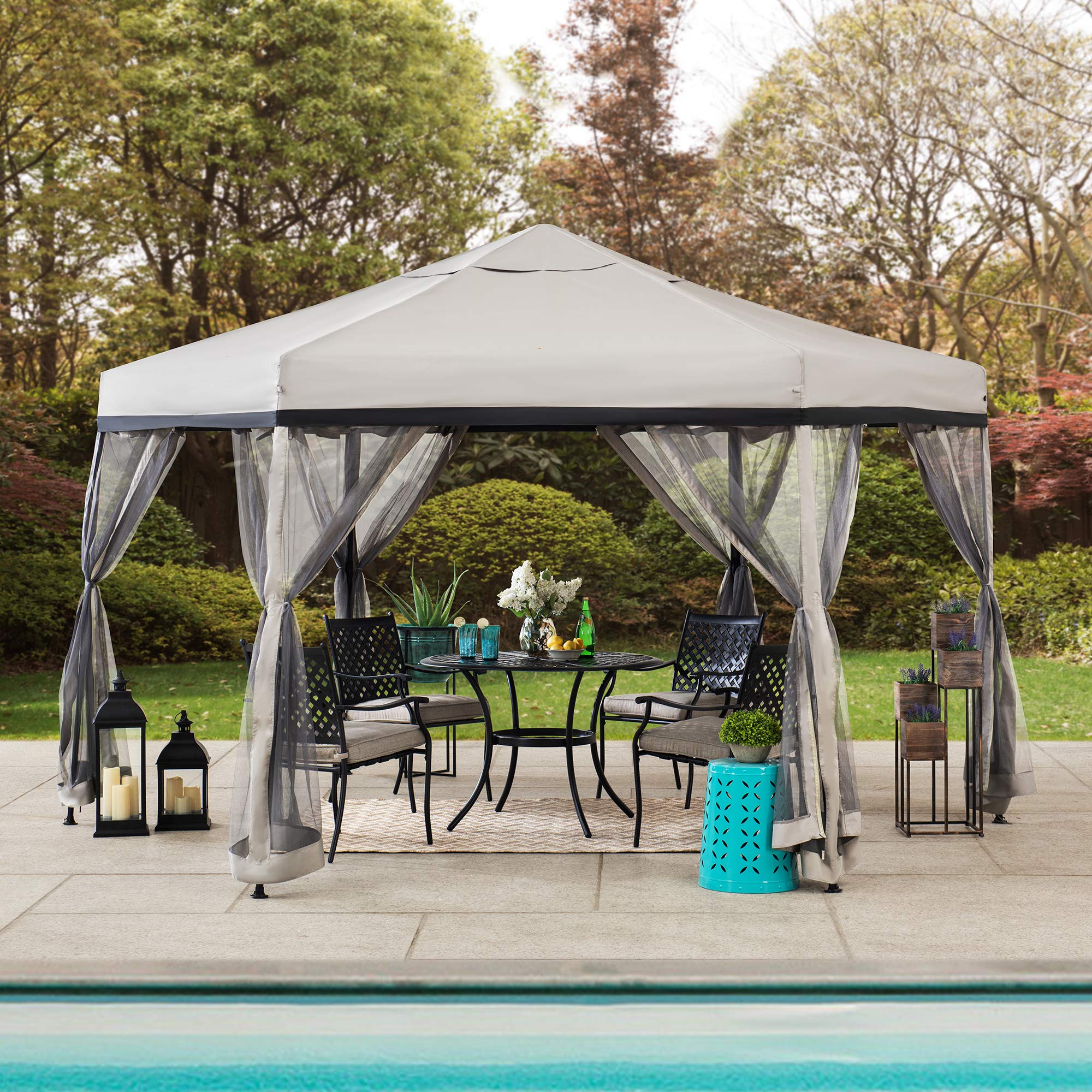 Sunjoy 11x11 ft. Pop Up Gazebo, 2-Tone Portable Canopy/Tent, Outdoor