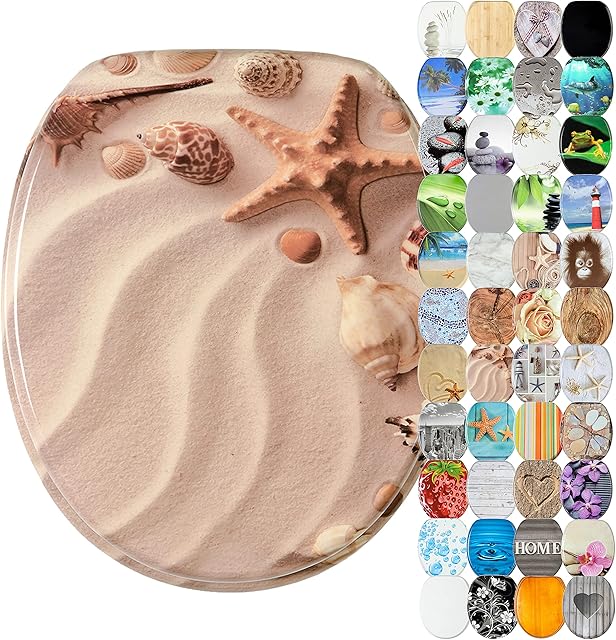 Sanilo Soft Close Toilet Seat, Wide Choice of New Toilet Seats, Stable Hinges, Easy to Mount (Sanibel)