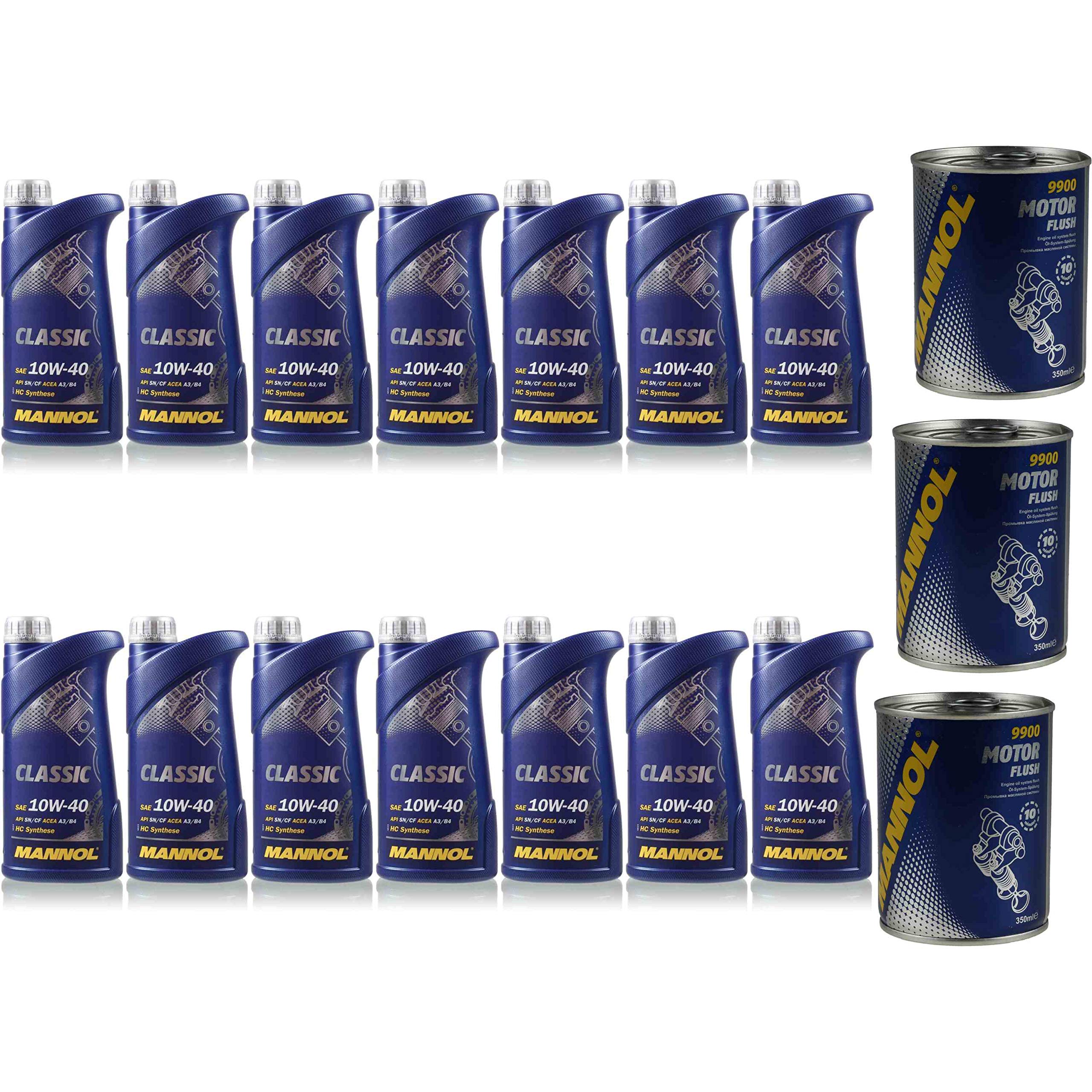Mannol Classic 10W-40 - Aceite para motor (14 L, 3 unidades, aditivo)