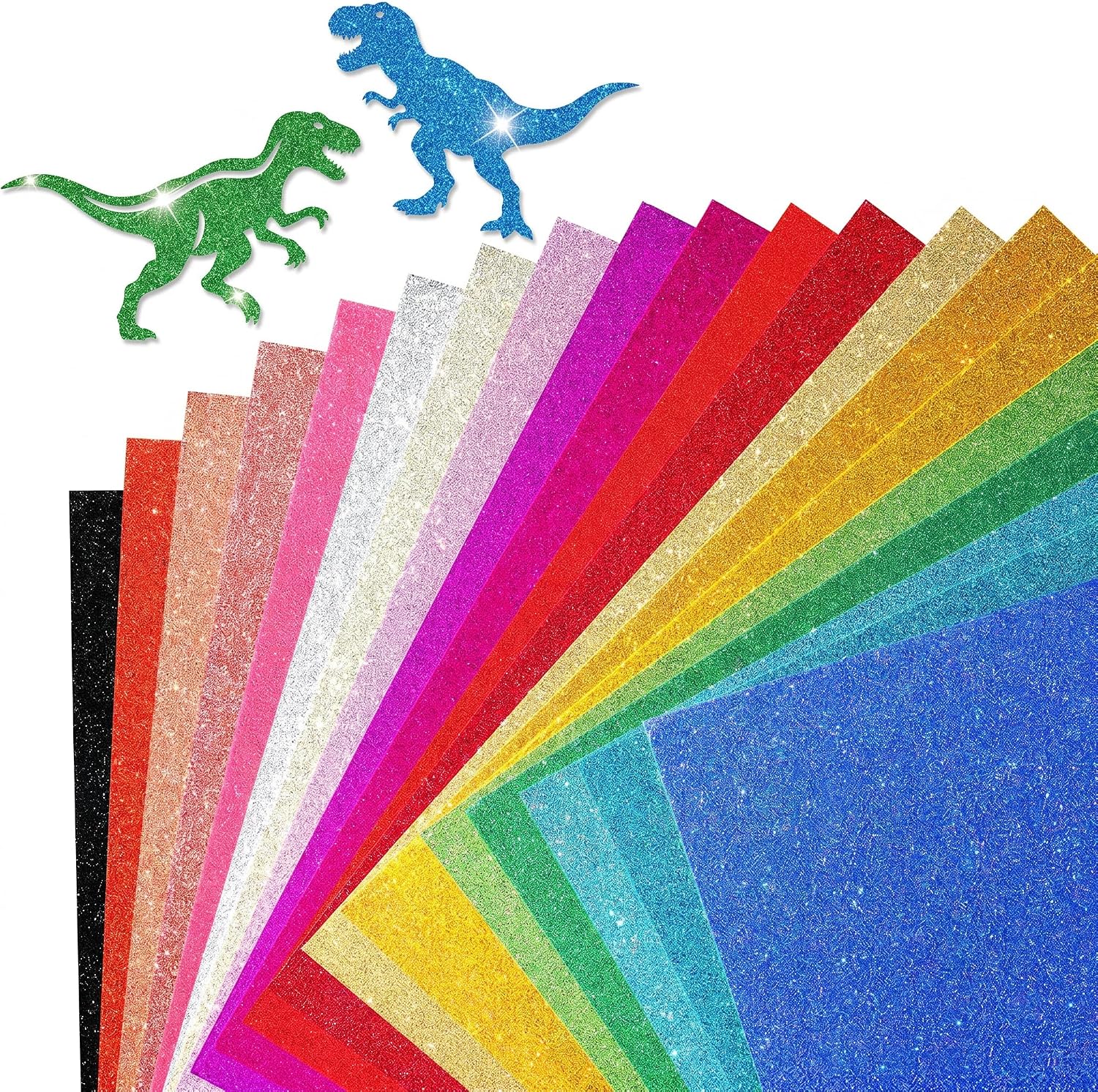 XXINMOH 40 Sheets Glitter Cardstock 8.5x11 Inch, 20 Colors Premium Cardstock for Cricut, Crafts and DIY Projects, Glitter Paper for Card Making (250 GSM)