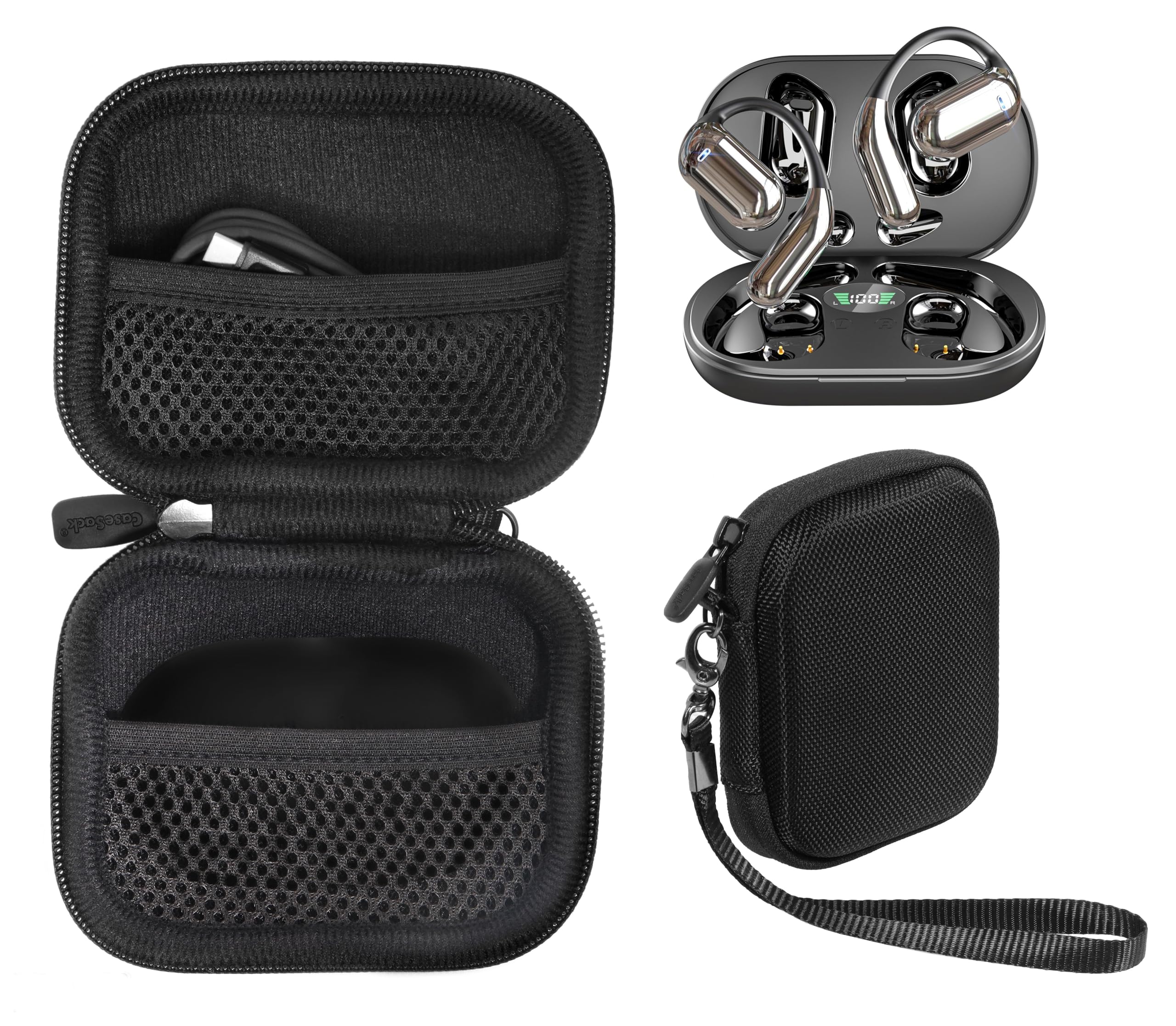 CaseSack Case for EUQQ Open Ear Bluetooth 5.4 Headphones (Black)