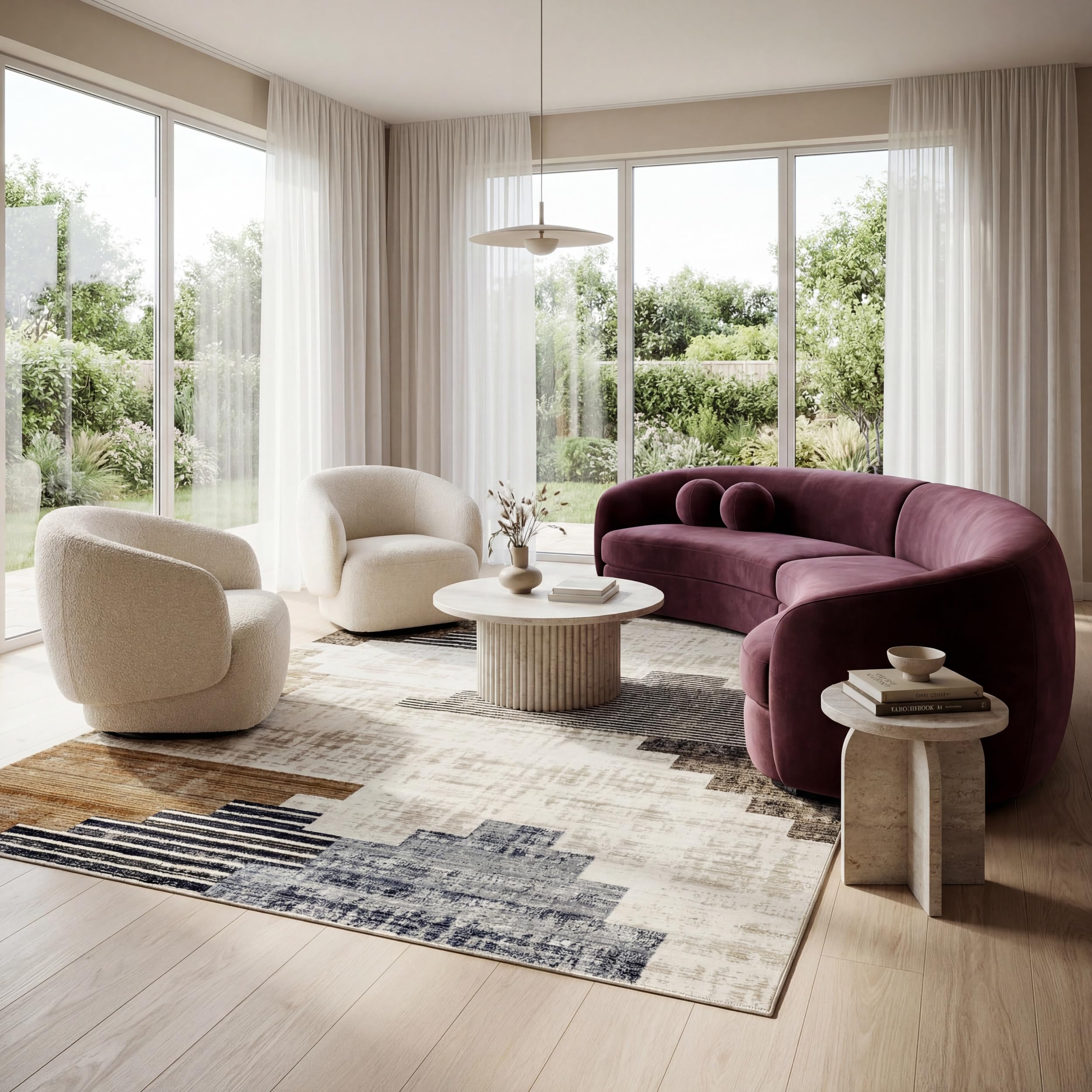 nuLOOM Fringed Performance Indoor Area Rug, Power Loomed, Easy Clean, Durable, Non-Shed, 10' x 13', Vanita Beige