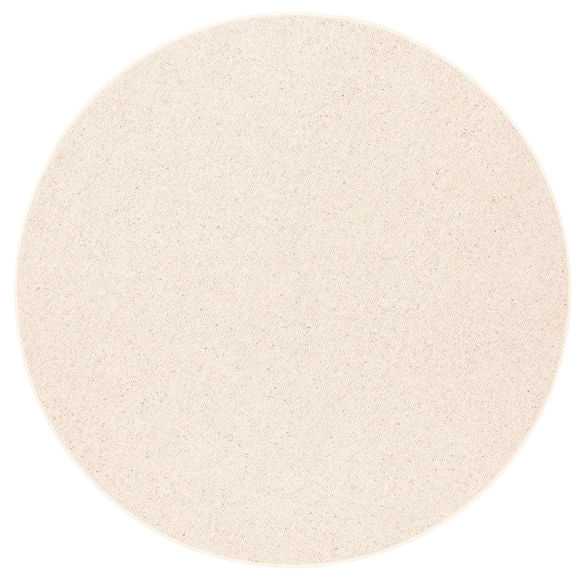 Unbekannt Natur Teppich Wolle Berber Beige Rund in 7 Größen