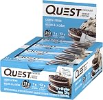 Quest Nutrition Cookies & Cream Flavour Protein Bar, High Protein, High Fibre, Low Sugar, Keto Friendly, 21g Protein, 1g Sugar, 12ct