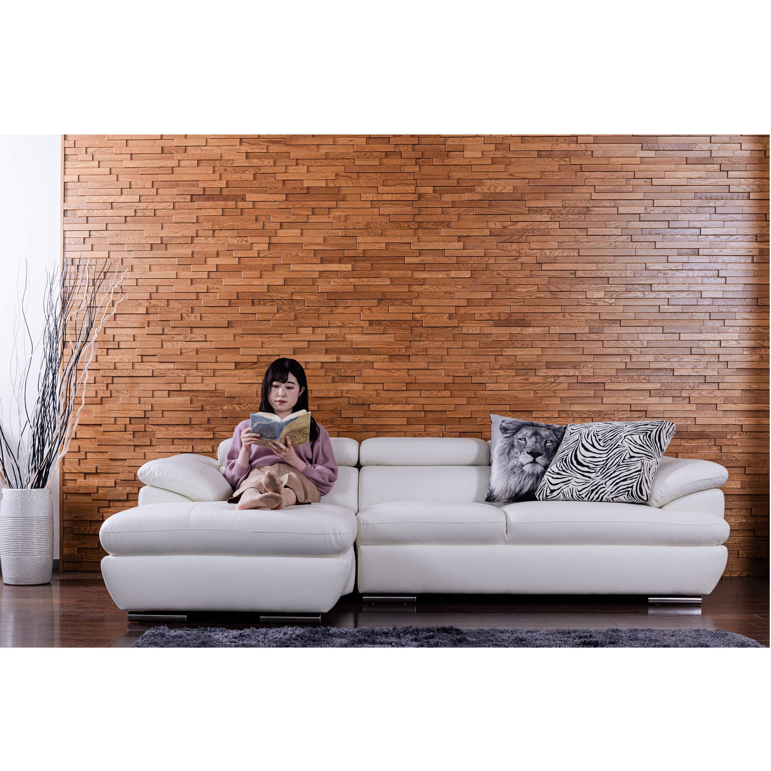 Amazon｜【本革仕上げ】筑波産商 LITZ(リッツ) カウチソファー2.5 BK