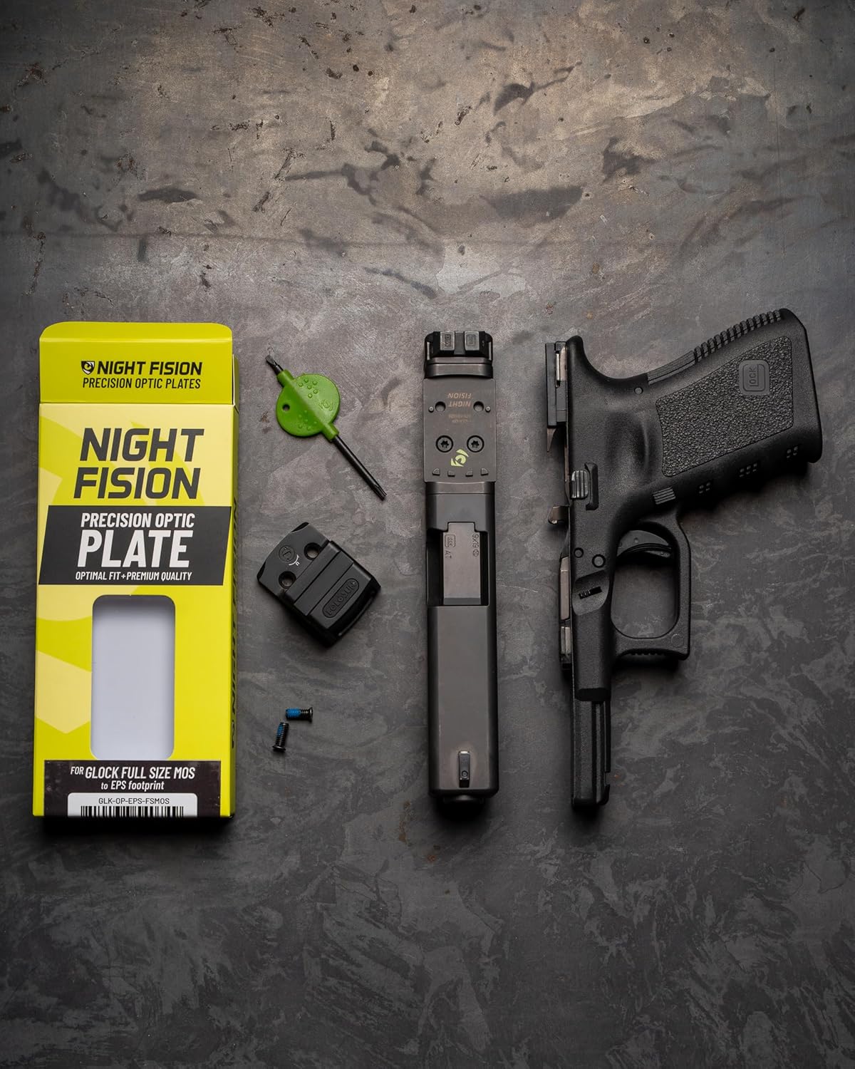 Night Fision Optic Plate - for Mounting Holosun EPS Red Dot Sight to Glock 17/19 - Add Red Dot Sight to Full Size Glock MOS Pistols - Not Compatible with Holosun 507k x2, SCS, or 407k