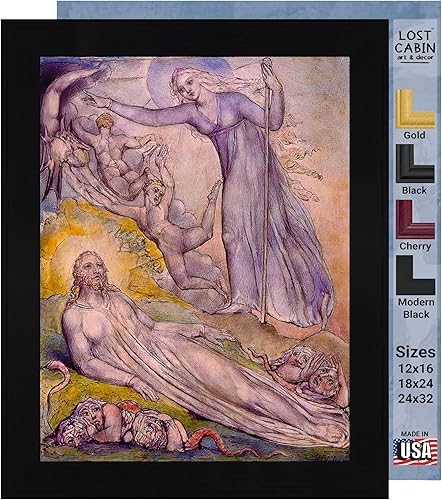 Miniatura 63 de Guillermo Blake Lost Cabin Nabucodonosor | Impresión en marco plano negro | Reproducción de pinturas de obras de arte finas | Póster decorativo