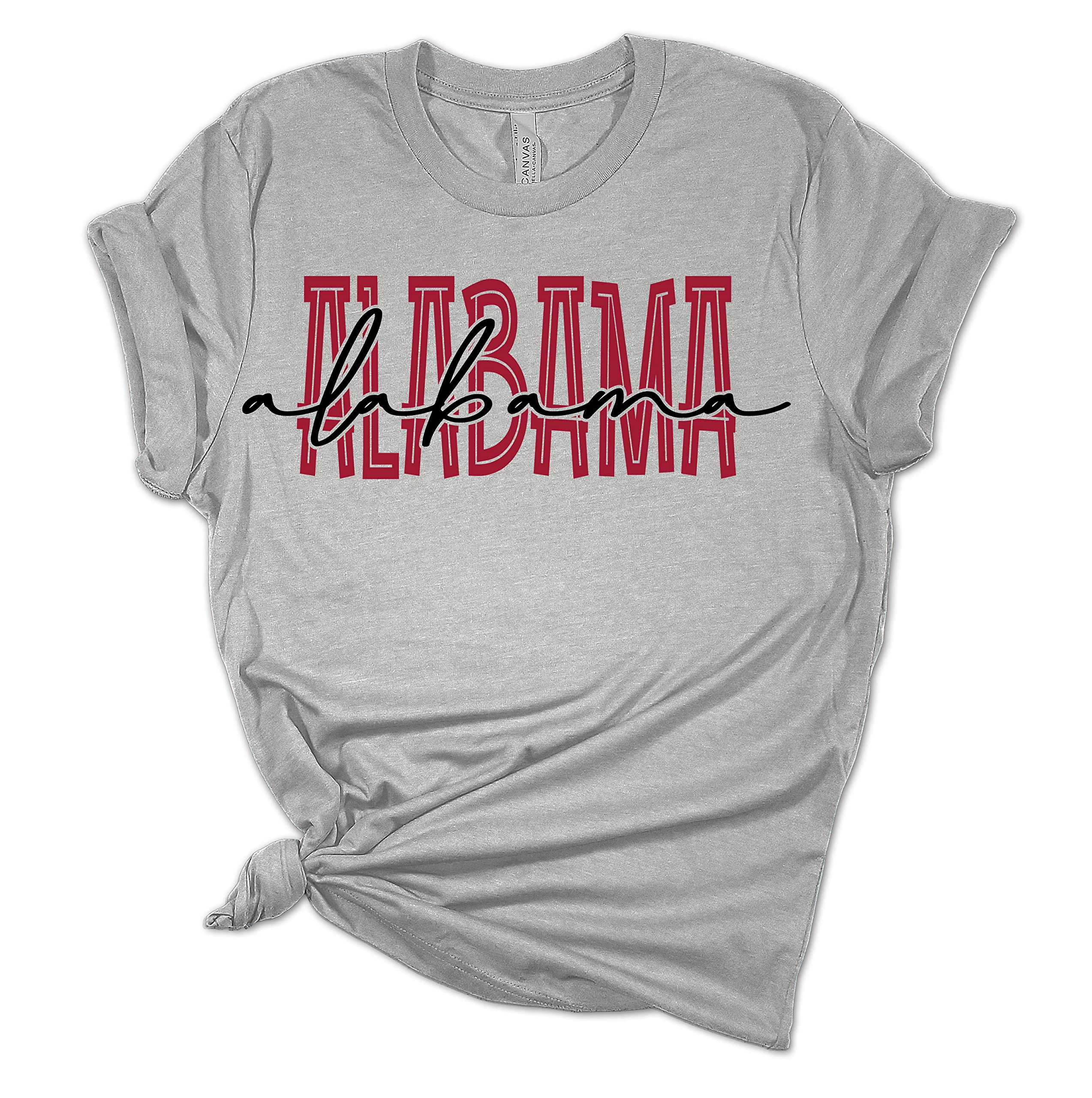 Womens Football Tshirt Team Color Crimson Football Team Name Cursive Short Sleeve T-Shirt…
