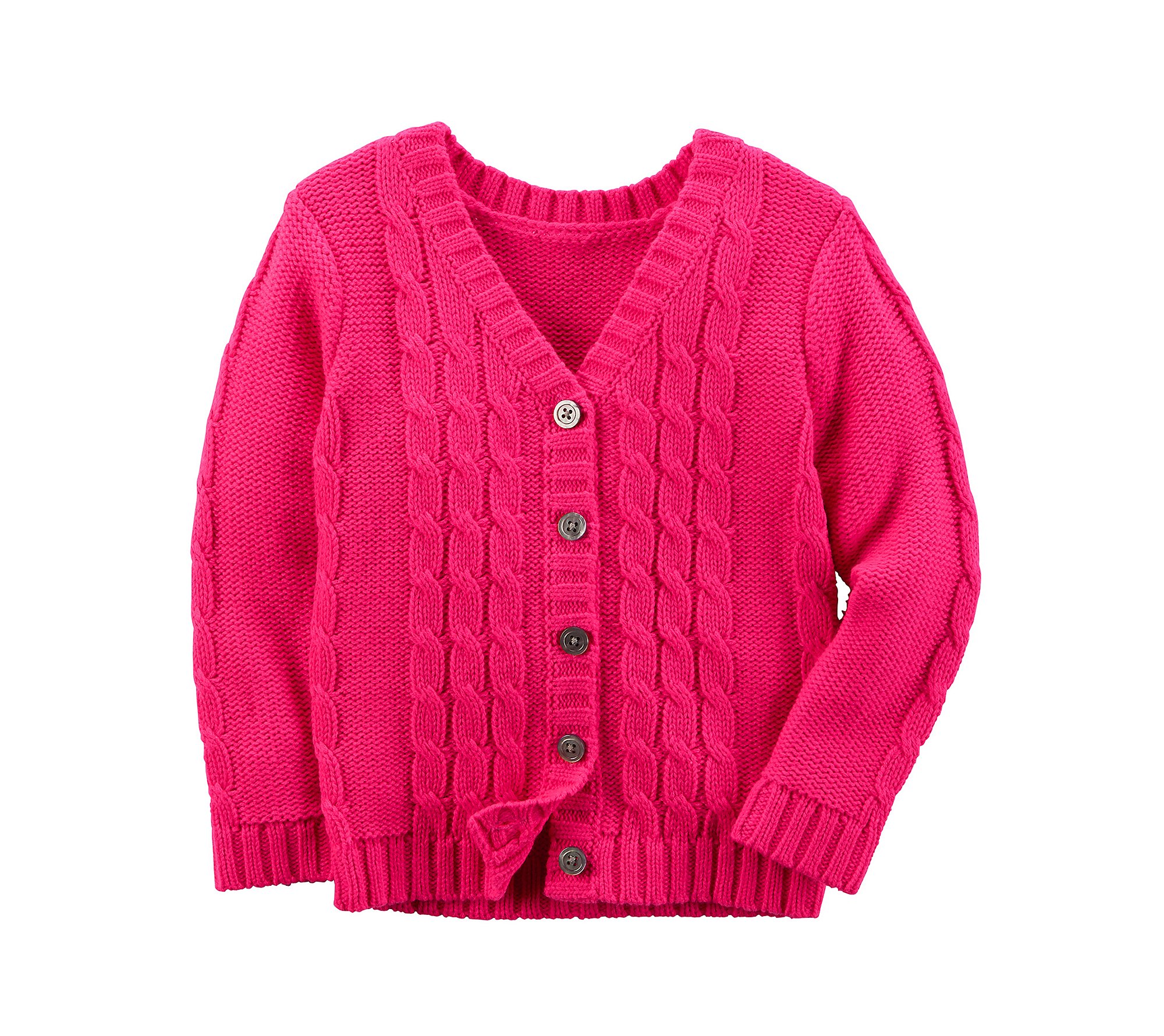 Carter's Girls' 2T-8 Cable Knit Cardigan 6 Pink