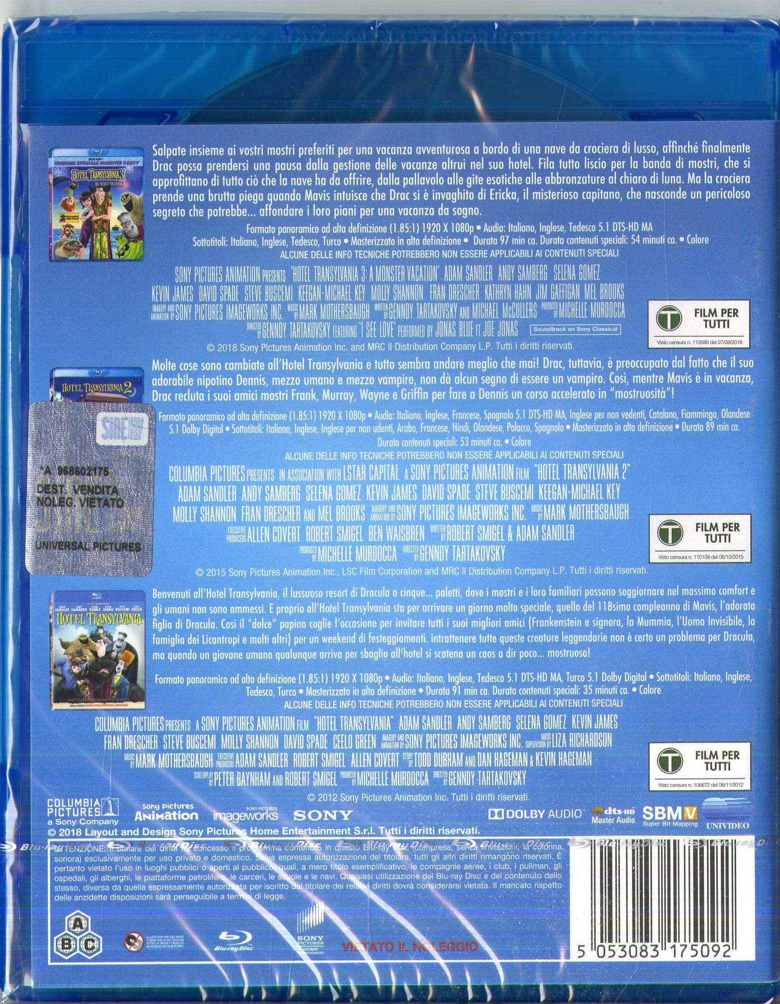 Hotel Transylvania Collection 1-3 (Blu-Ray) (3 Dischi)