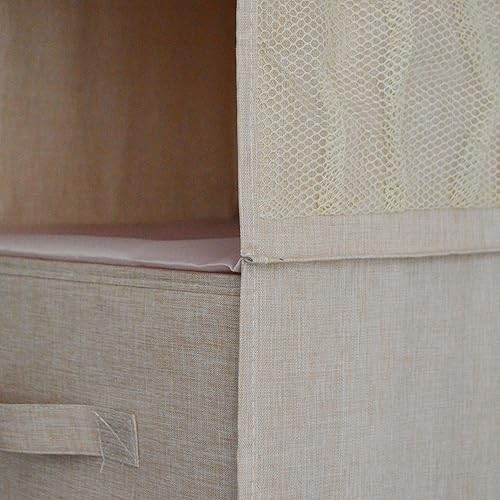 Miniatura 2 de Organizador y almacenamiento de armario colgante, organizador de ropa para armario, estantes colgantes anchos beige con cajones