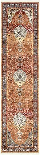 Unique Loom Baracoa Collection - Alfombra Miramar (2 pies 7 pulgadas x 10 pies, rojo óxidoazul)