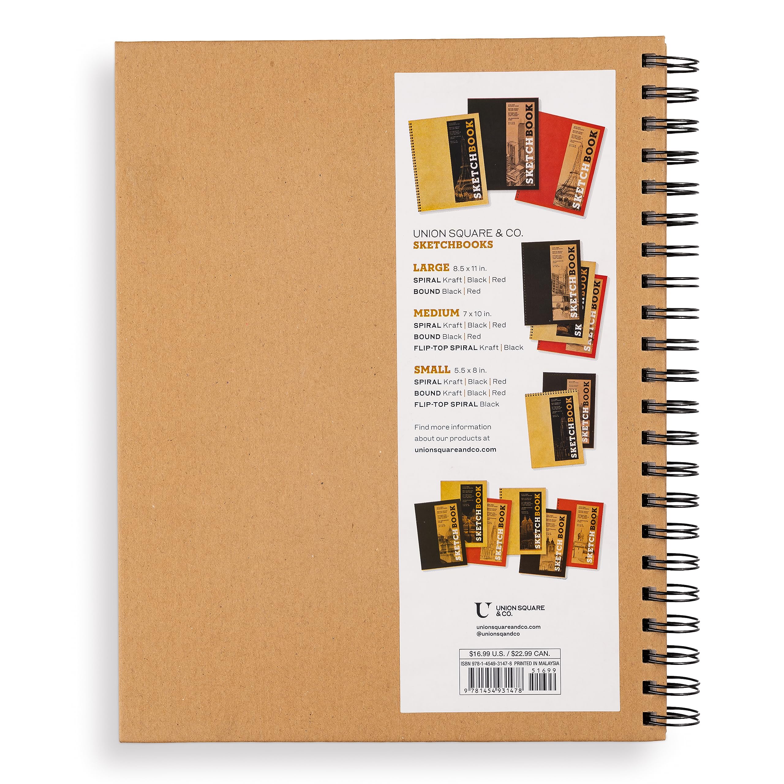 Sketchbook (Basic Large Spiral Kraft): Acid-Free Quality Paper (128 pages)