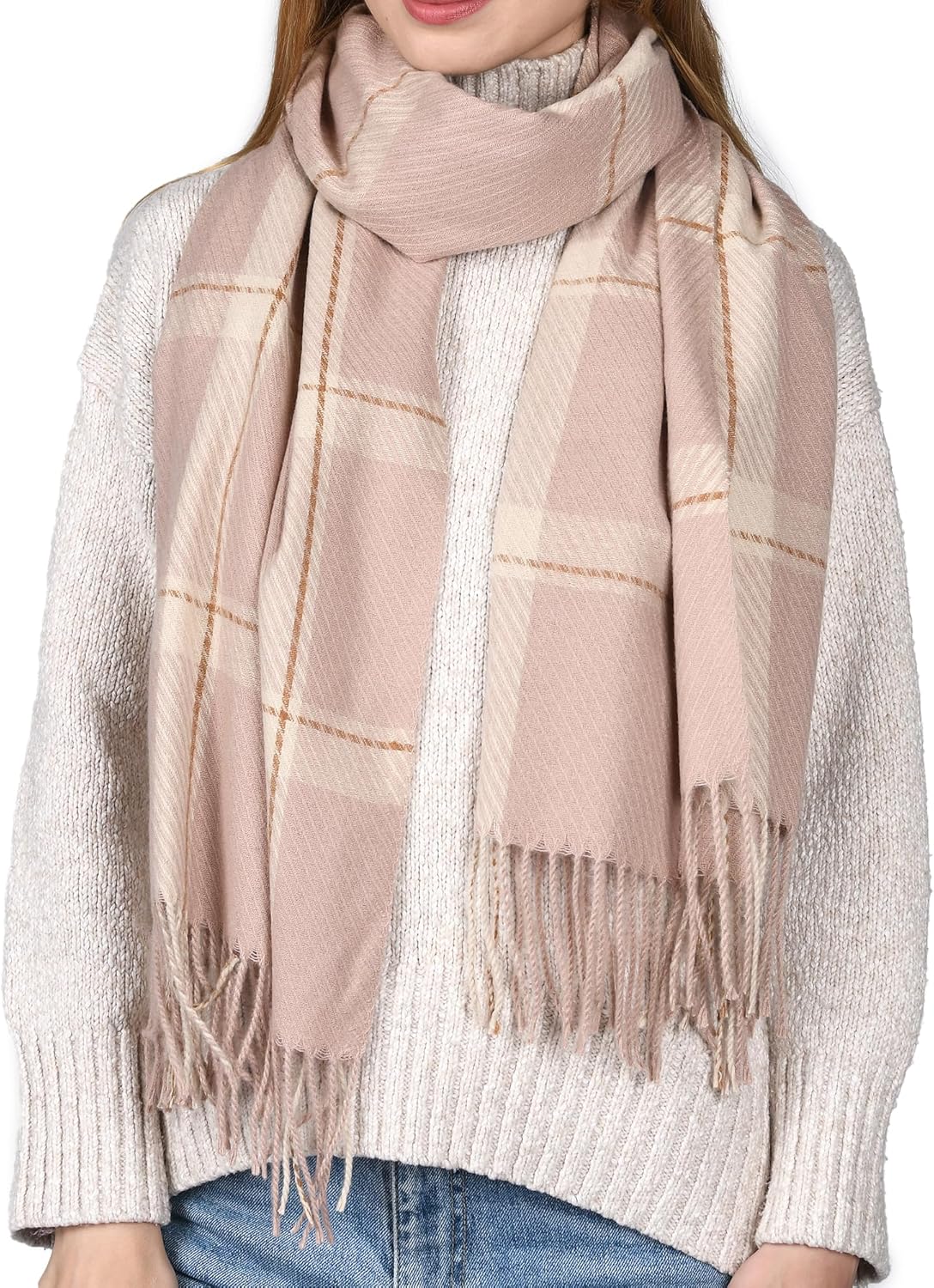 FURTALK Winter Scarf for Women Shawl Soft Tassel Plaid Large Oversized Scarves Wraps - Image 3