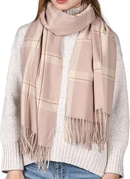 FURTALK Winter Scarf for Women Oversized Plaid Tassel Shawl Wrap