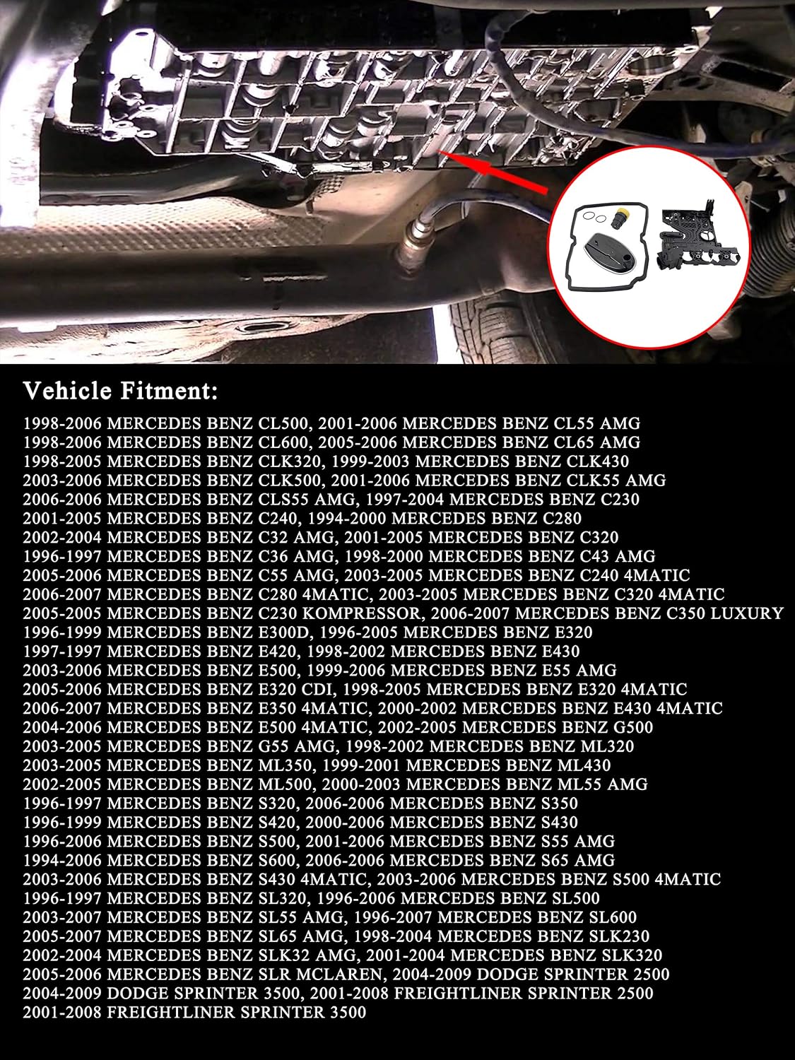1402701161 Automatic Transmission Conductor Plate & Connector Adapter Accessory Kit Fits for 722.6 W210 W203 C CLK E M G ML S SL SLK SLR Class SPRINTER 2500 3500 Replaces 1402710080 2035400253