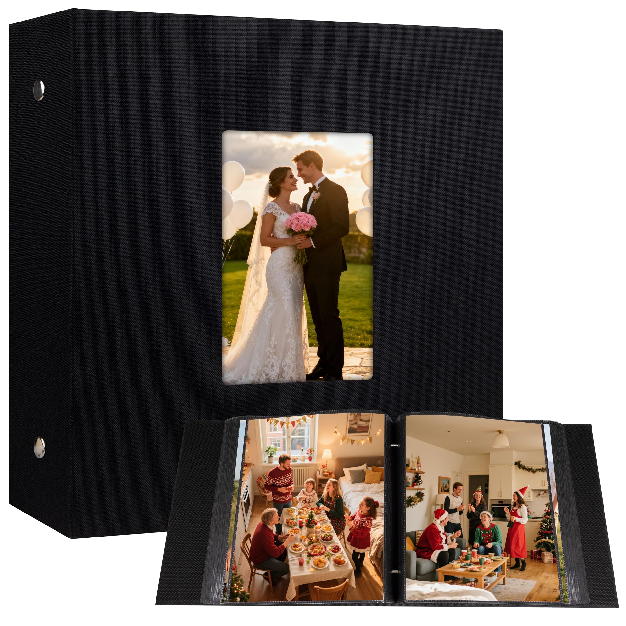 Album fotografico 200 x 25 cm, con copertina in lino di grande capacità, pagine interne prive di acidi, 20 x 25 cm, album fotografico da 20 x 25 cm, per famiglia, anniversario di matrimonio e foto di