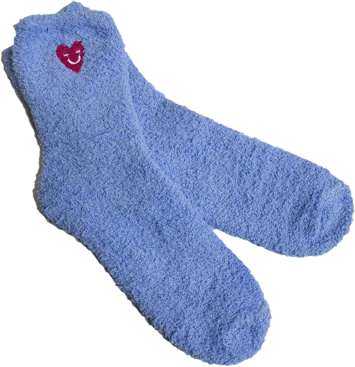 Amazon Com Dm Merchandising Women S Happy Heel Good Fluffy Cloud Comfort Socks Socks Blue One Size Sports Outdoors