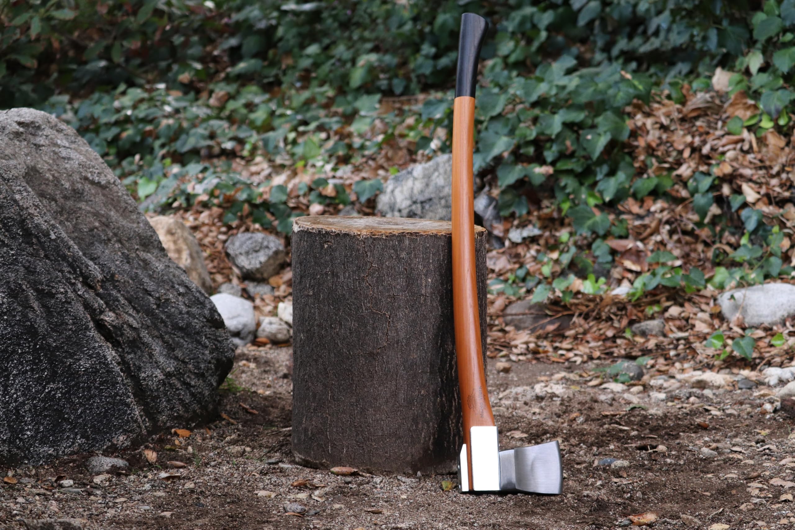 1844 Helko Werk Vario Schwere Spaltaxt aus C50-Kohlenstoffstahl (47–55 HRC), 2000 g Kopfgewicht, 90 cm Hickory-Stiel, inkl. Lederschutz – Ideal zum Spalten von Holz